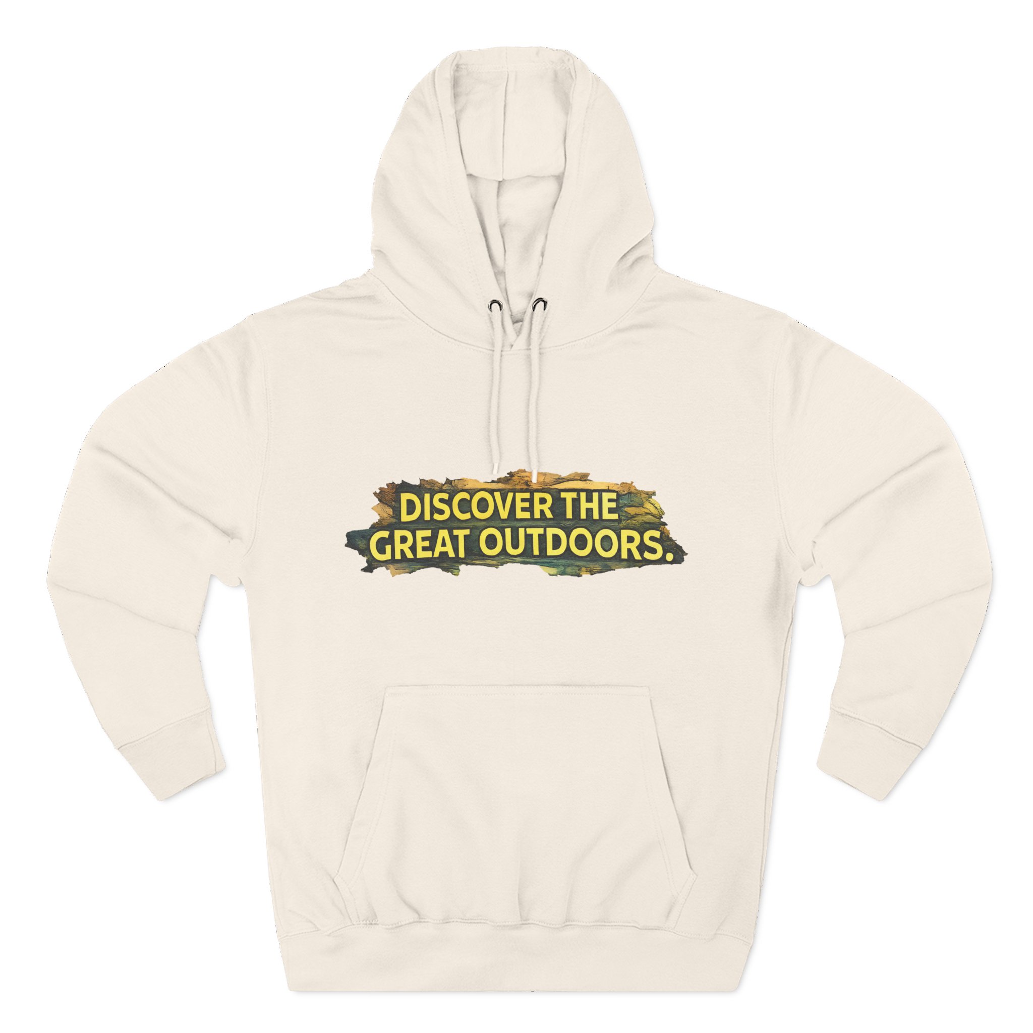 Three-Panel Fleece Hoodie - "Discover The Great Outdoors" Design Cubic-Line