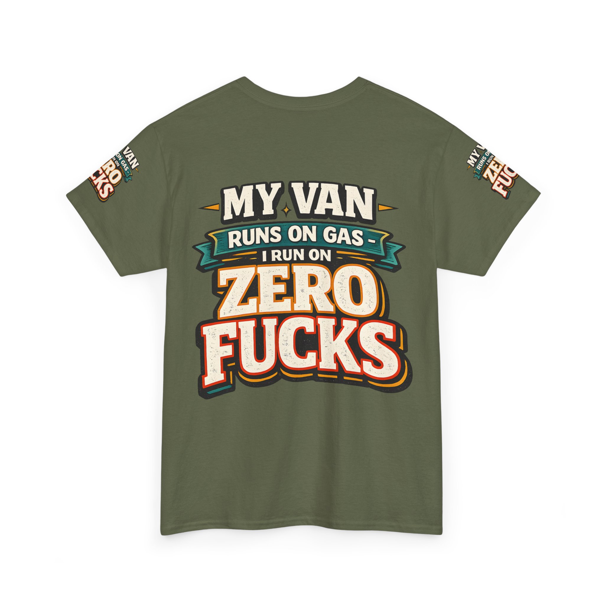 Unisex Heavy Cotton Tee — "My Van Runs On Gas" Design F**K-Line