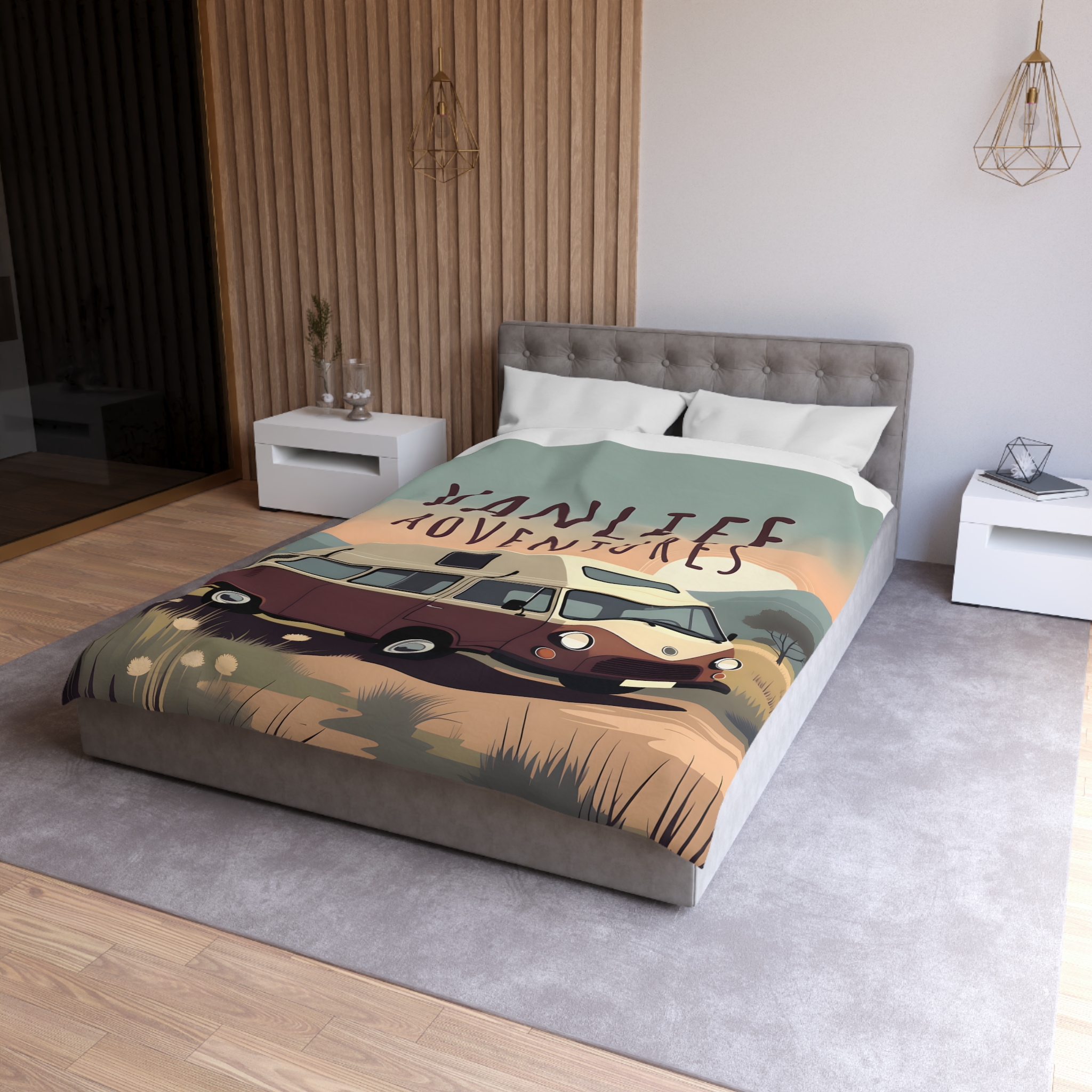 14085438959546873894_2048.jpeg Duvet Cover - 'Vanlife Adventures' Retro Camper Bedding