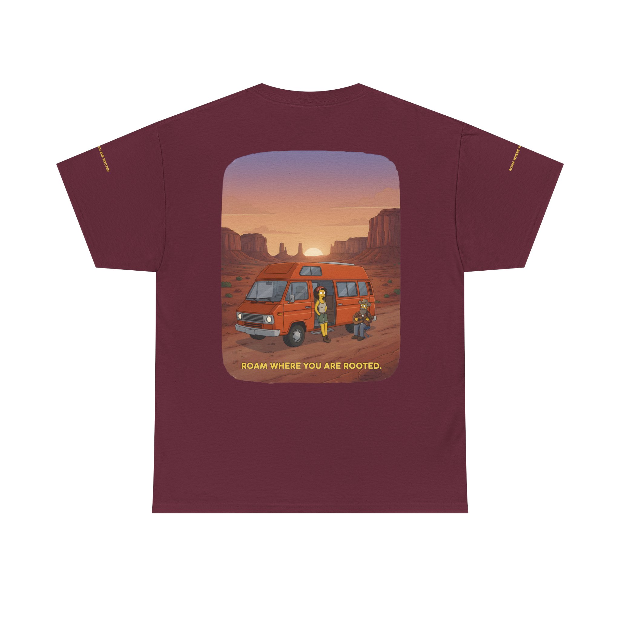 Unisex Heavy Cotton Tee — "Roam Where You Are Rooted" Design Sitcom-Line
