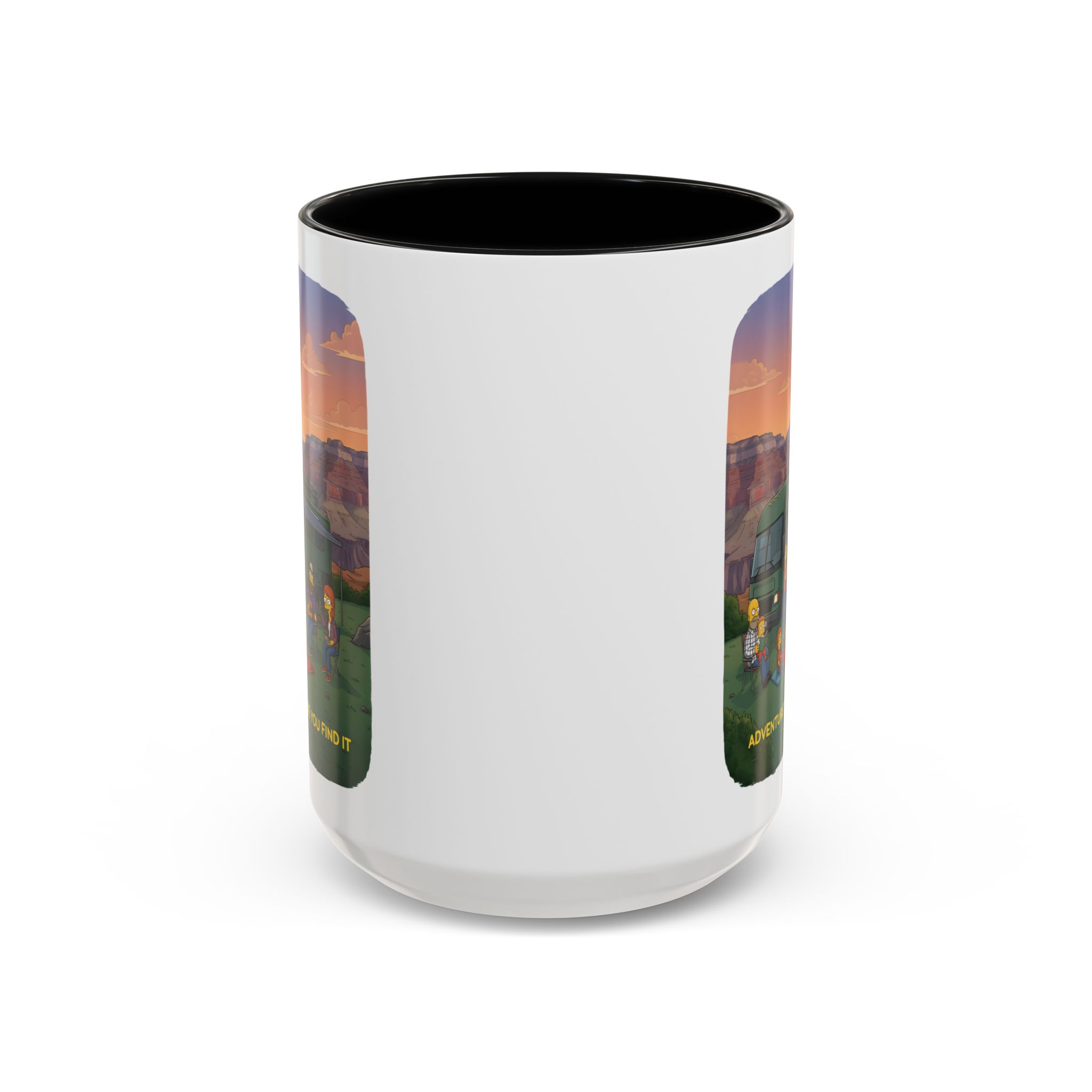 Accent Coffee Mug (11, 15oz) — "Adventure Is Where You Find It" Design Sitcom-Line