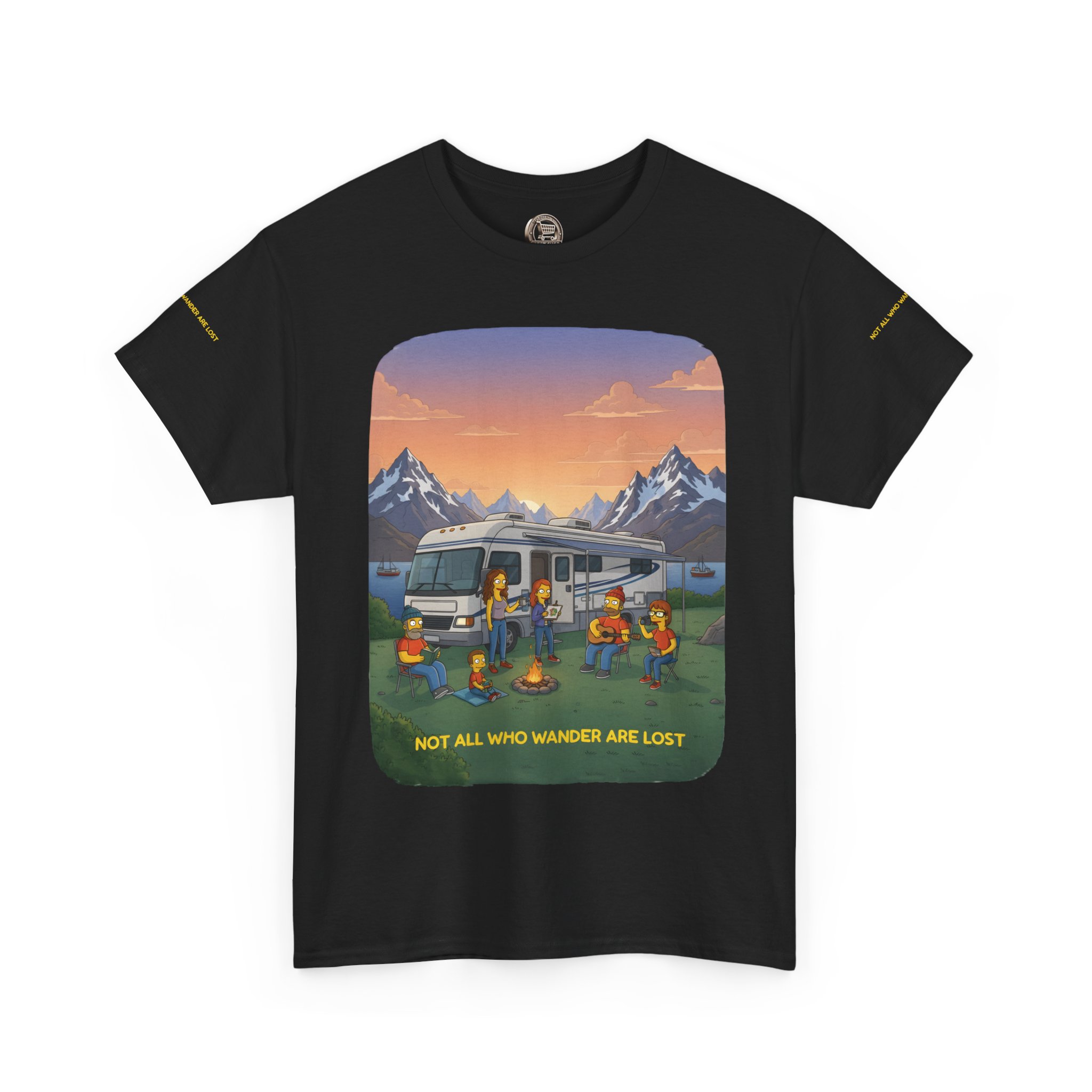 Unisex Heavy Cotton Tee — "Not All Who Wander Are Lost" Design Sitcom-Line