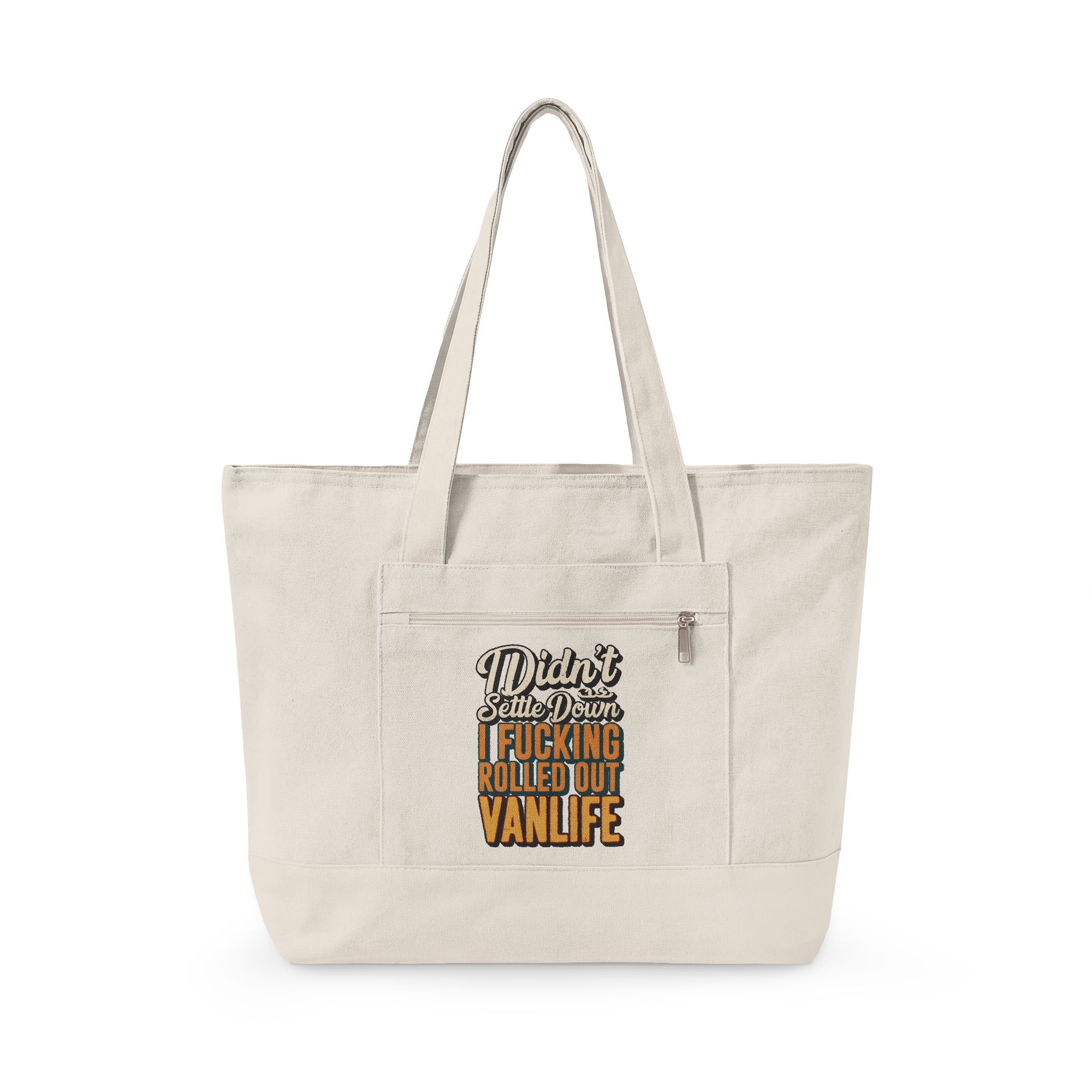 Zippered Canvas Tote — "I didnt Settle Down" (Design F**K-Line)