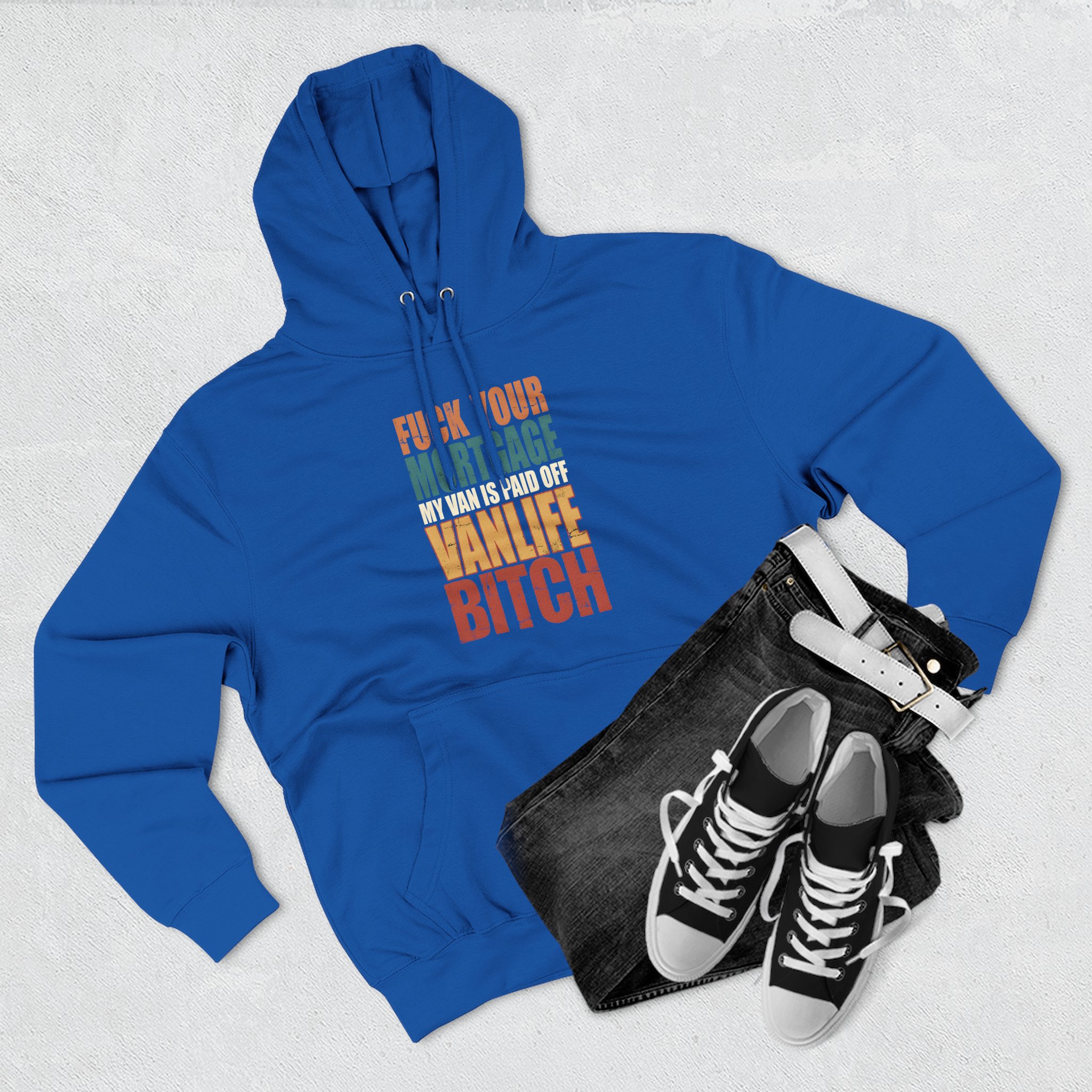 Three-Panel Fleece Hoodie - "Fuck Your Mortgage" Design F**K-Line