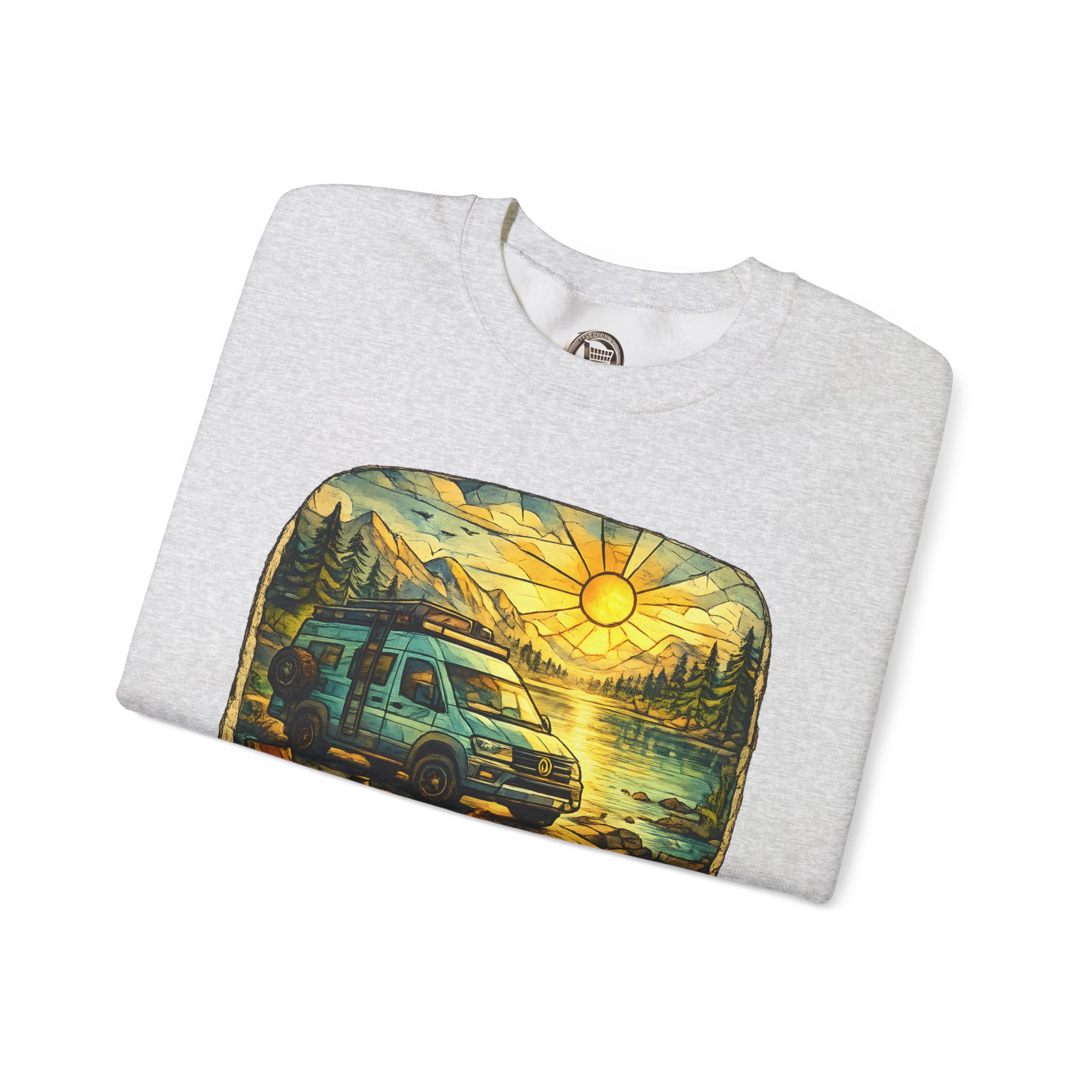 Unisex Heavy Blend™ Crewneck Sweatshirt — "Find Your Escape" Design Cubic-Line