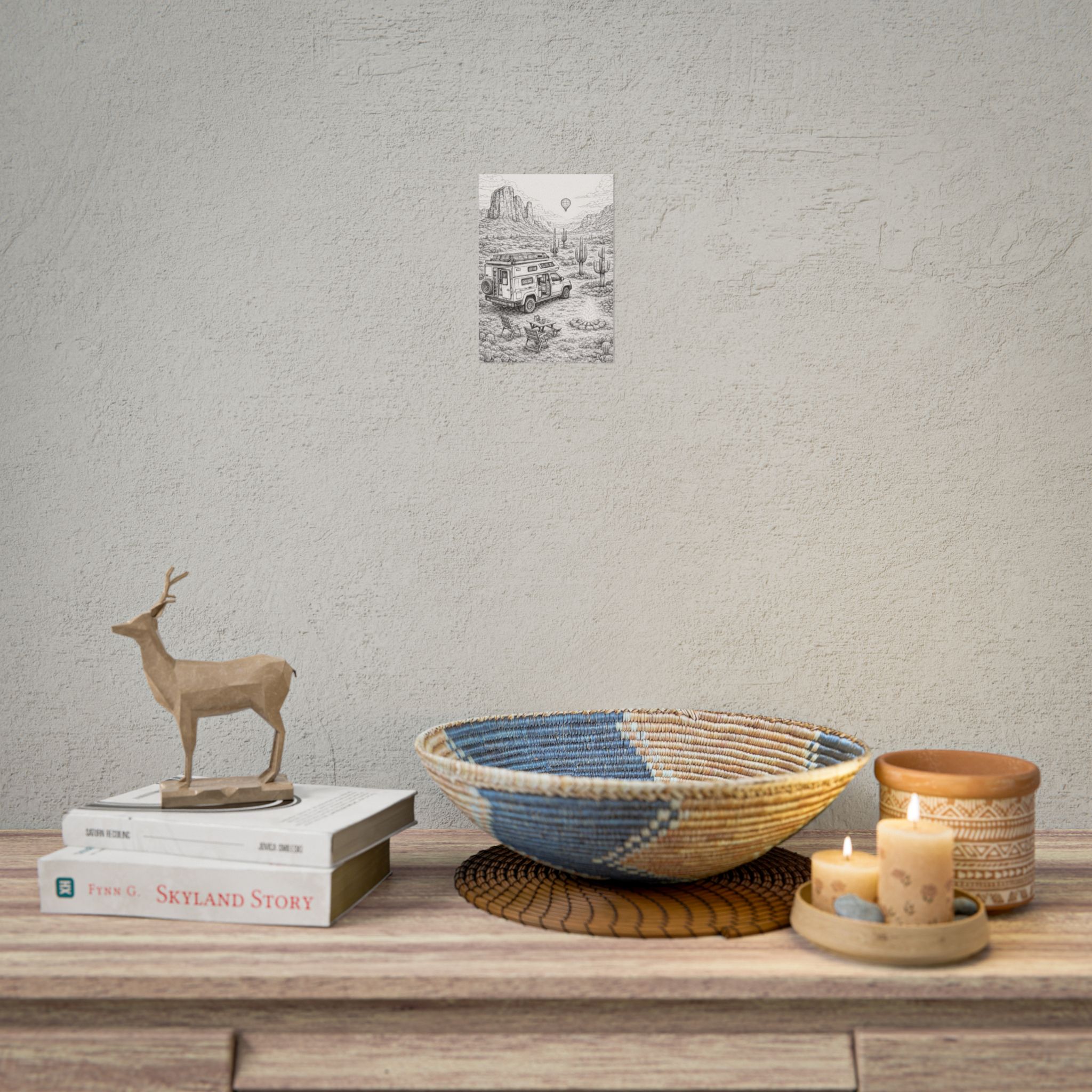 Campervan Poster — Vintage RV Camping Landscape Wall Art