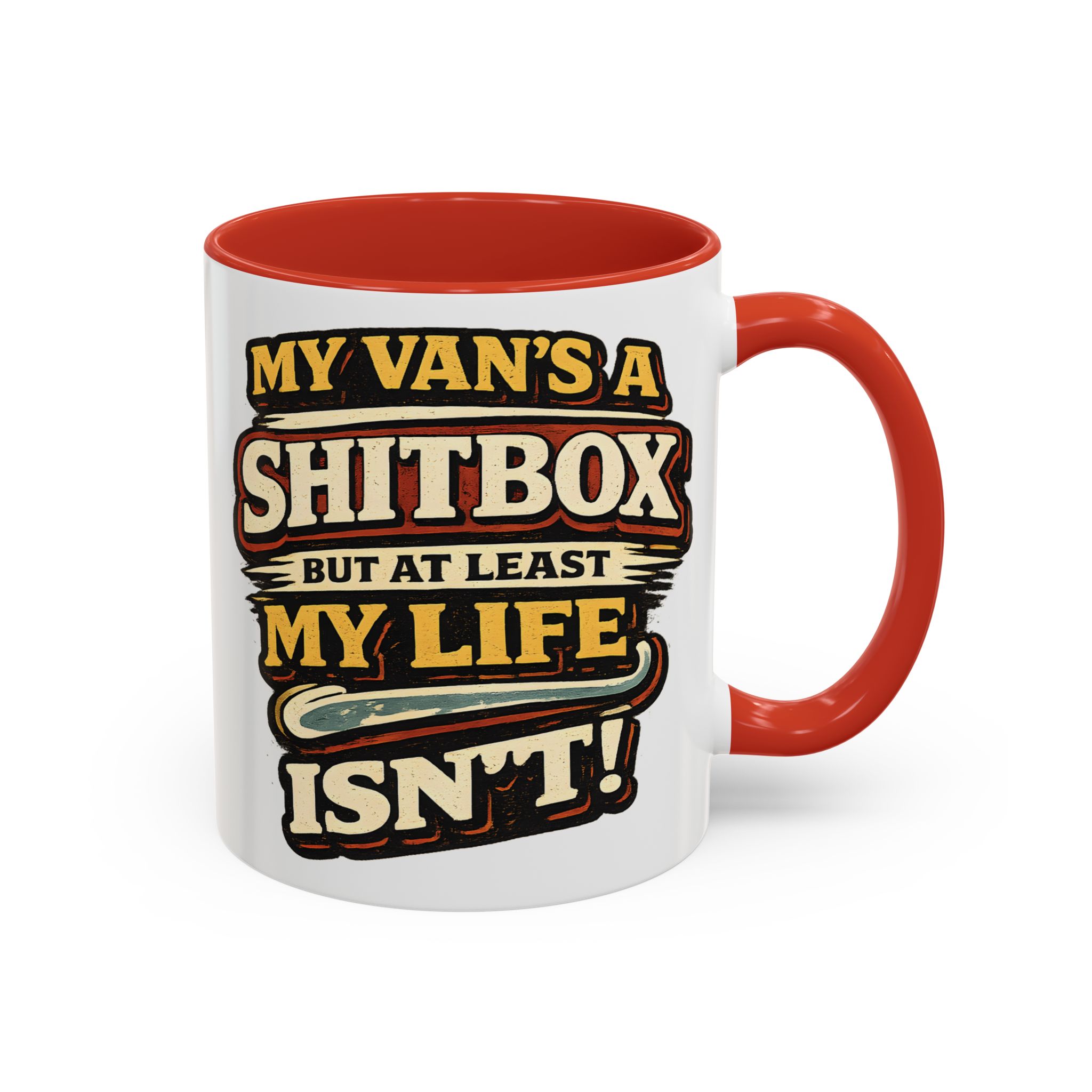 Accent Coffee Mug (11, 15oz) — "My Van`s A Shitbox" Design F**K-Line