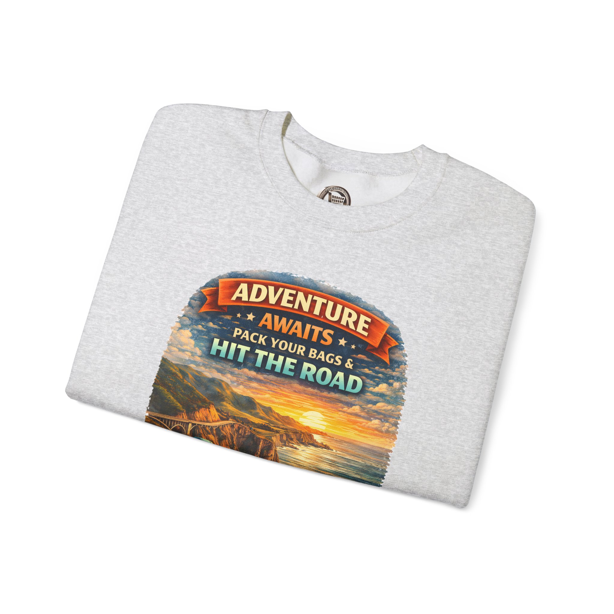 14122726542292975473_2048.jpeg Unisex Heavy Blend™ Crewneck Sweatshirt — "Adventure Awaits-Pack Your Bags" Design Scenic-Line