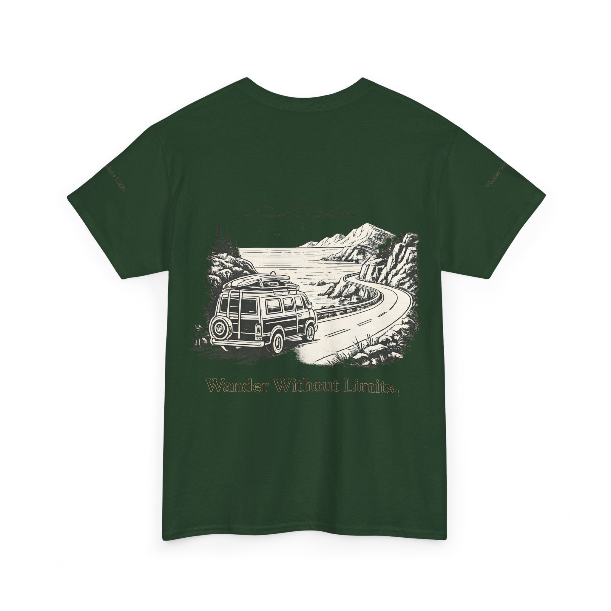 14126471349442116261_2048.jpeg Unisex Heavy Cotton Tee — "Wander Without Limits" Design Minimal-Line