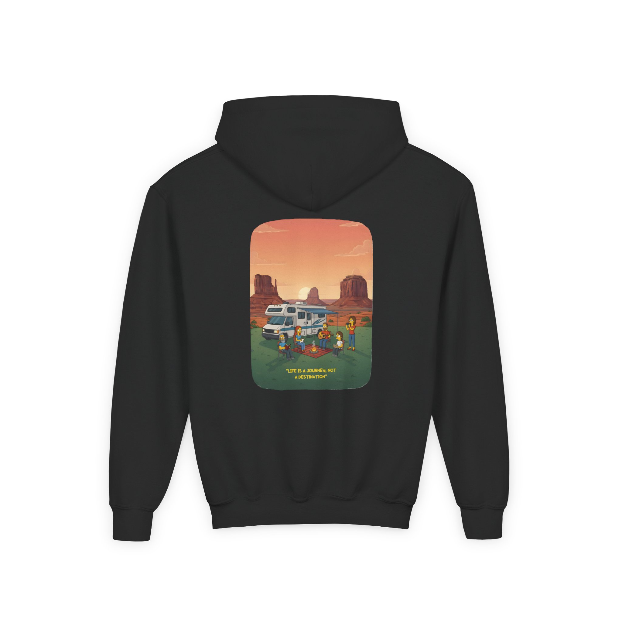 Youth Hoodie(Gildan) – "Life Is A Journey-Not A Destination" (Design Sitcom-Line)