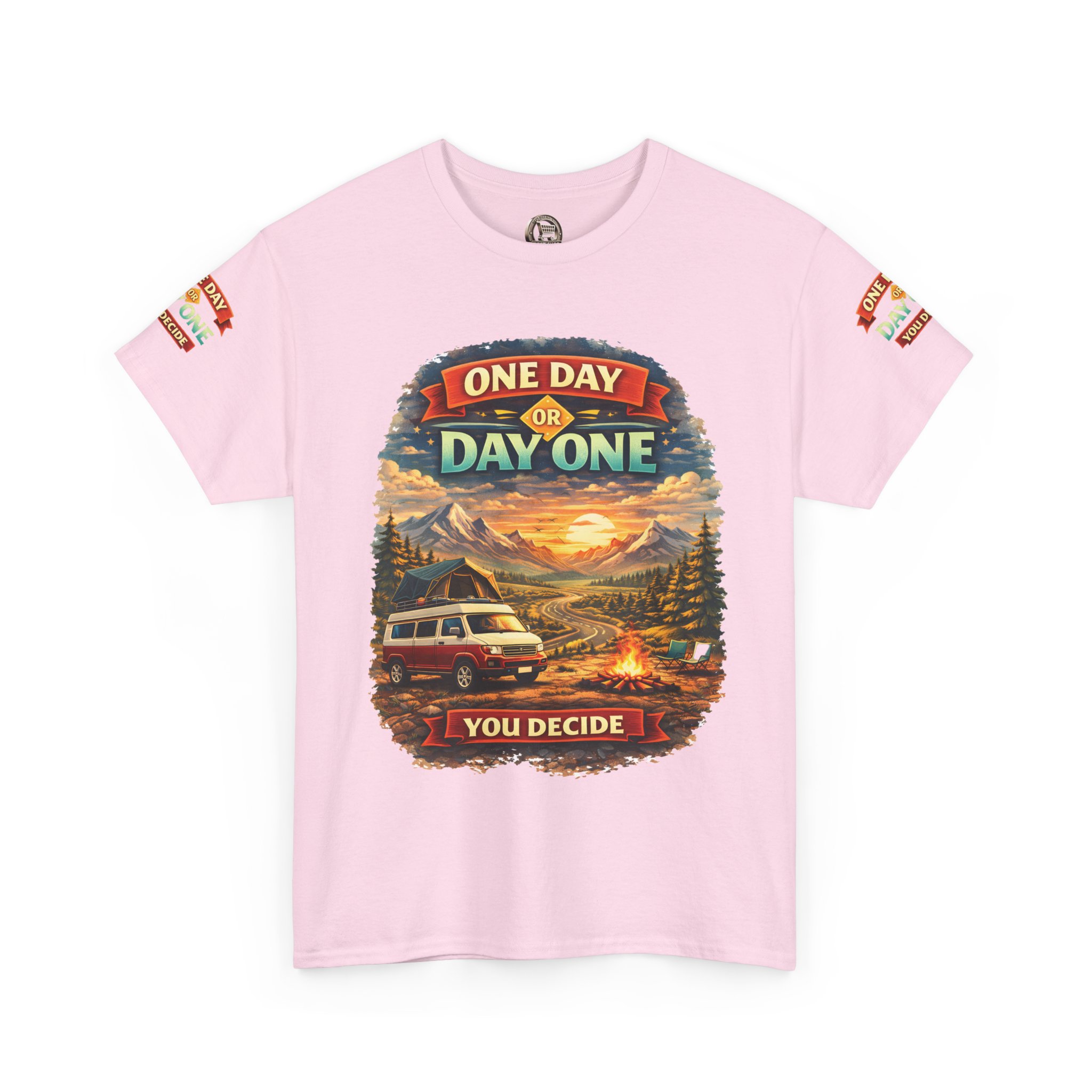 14133227305991663079_2048.jpeg Unisex Heavy Cotton Tee — "One Day Or Day One" Design Scenic-Line