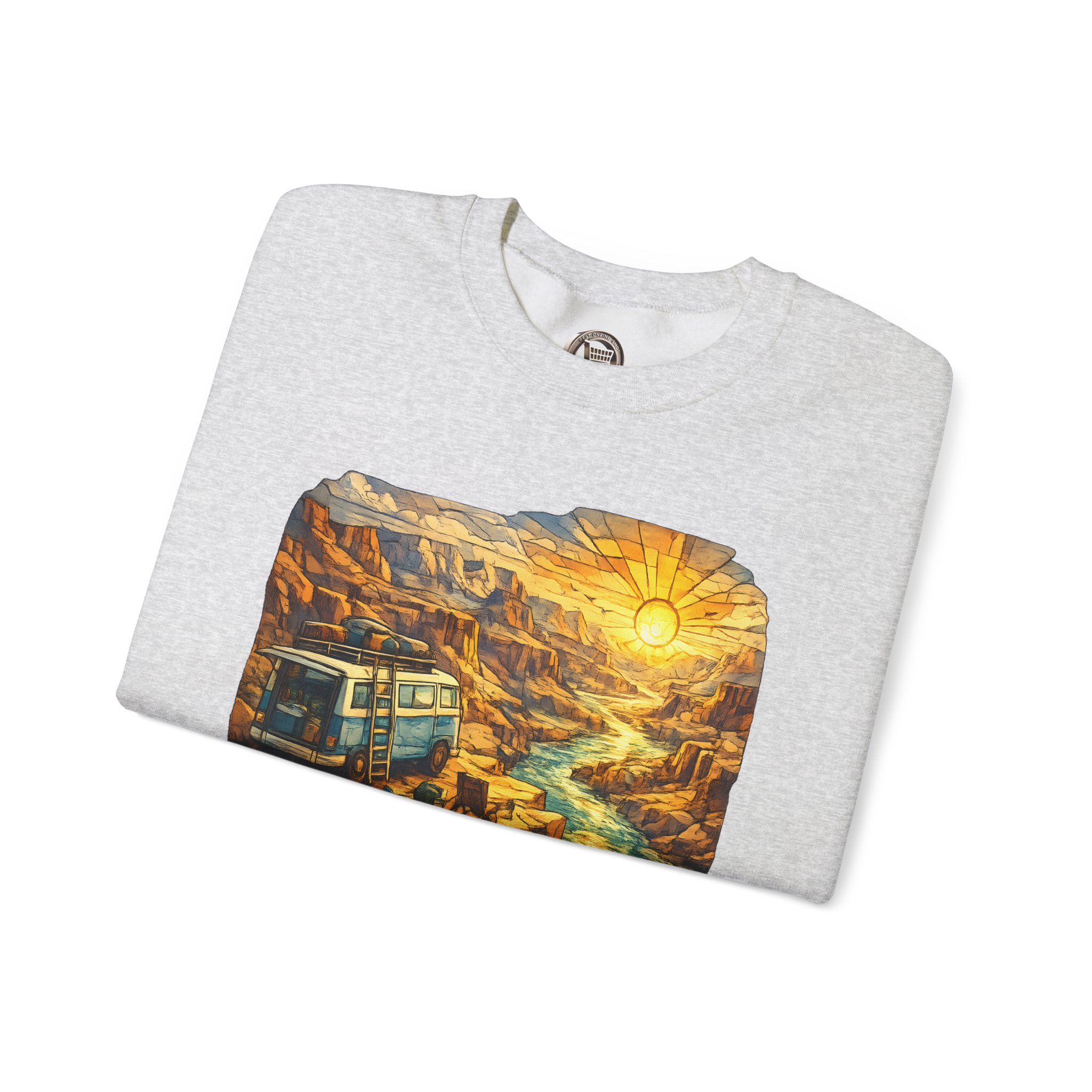 14133741164789209492_2048.jpeg Unisex Heavy Blend™ Crewneck Sweatshirt — "Chase The Sun And Follow The Wind" Design Cubic-Line