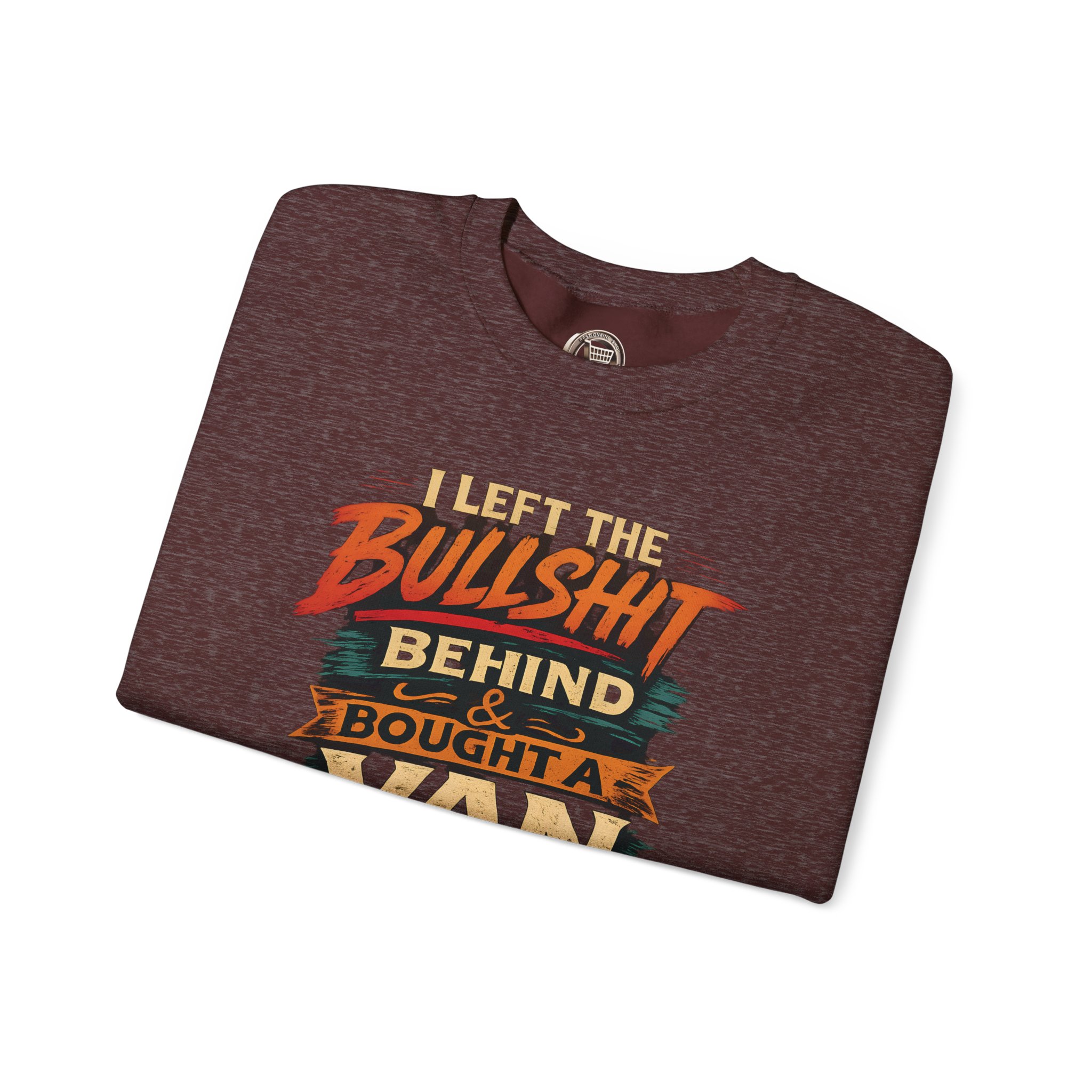 Unisex Heavy Blend™ Crewneck Sweatshirt — "I Left The Bullshit" Design F**K-Line