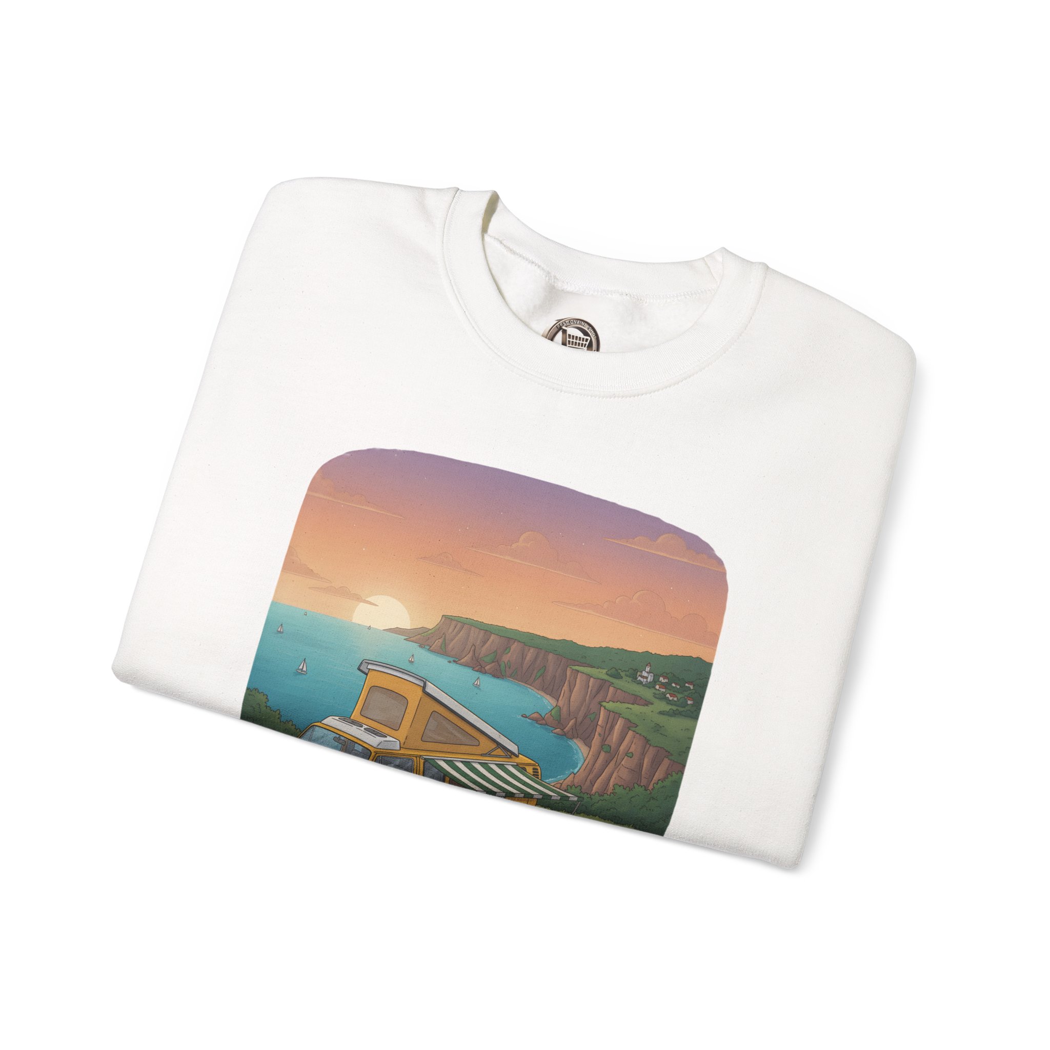 Unisex Heavy Blend™ Crewneck Sweatshirt — "The World Awaits" Design Sitcom-Line
