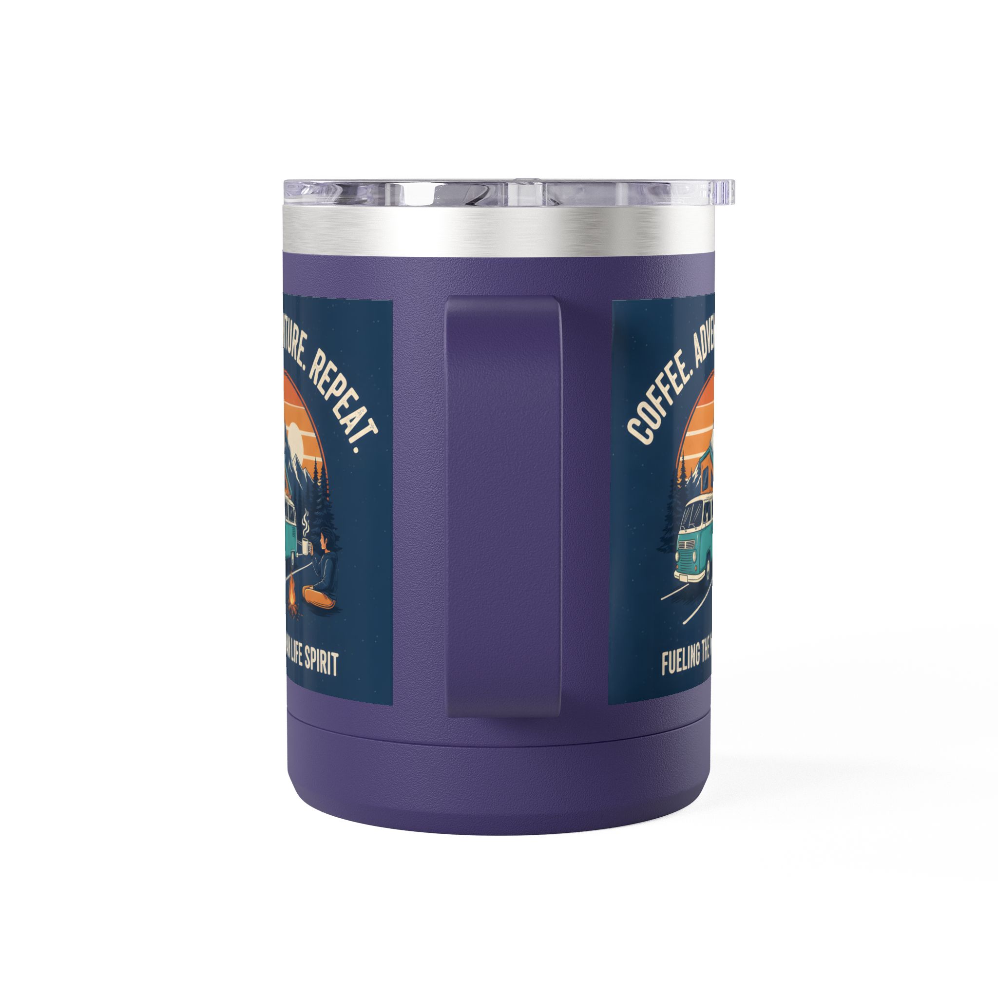 Coffee Mug Tumbler, 15oz — “Coffee. Adventure. Repeat.”