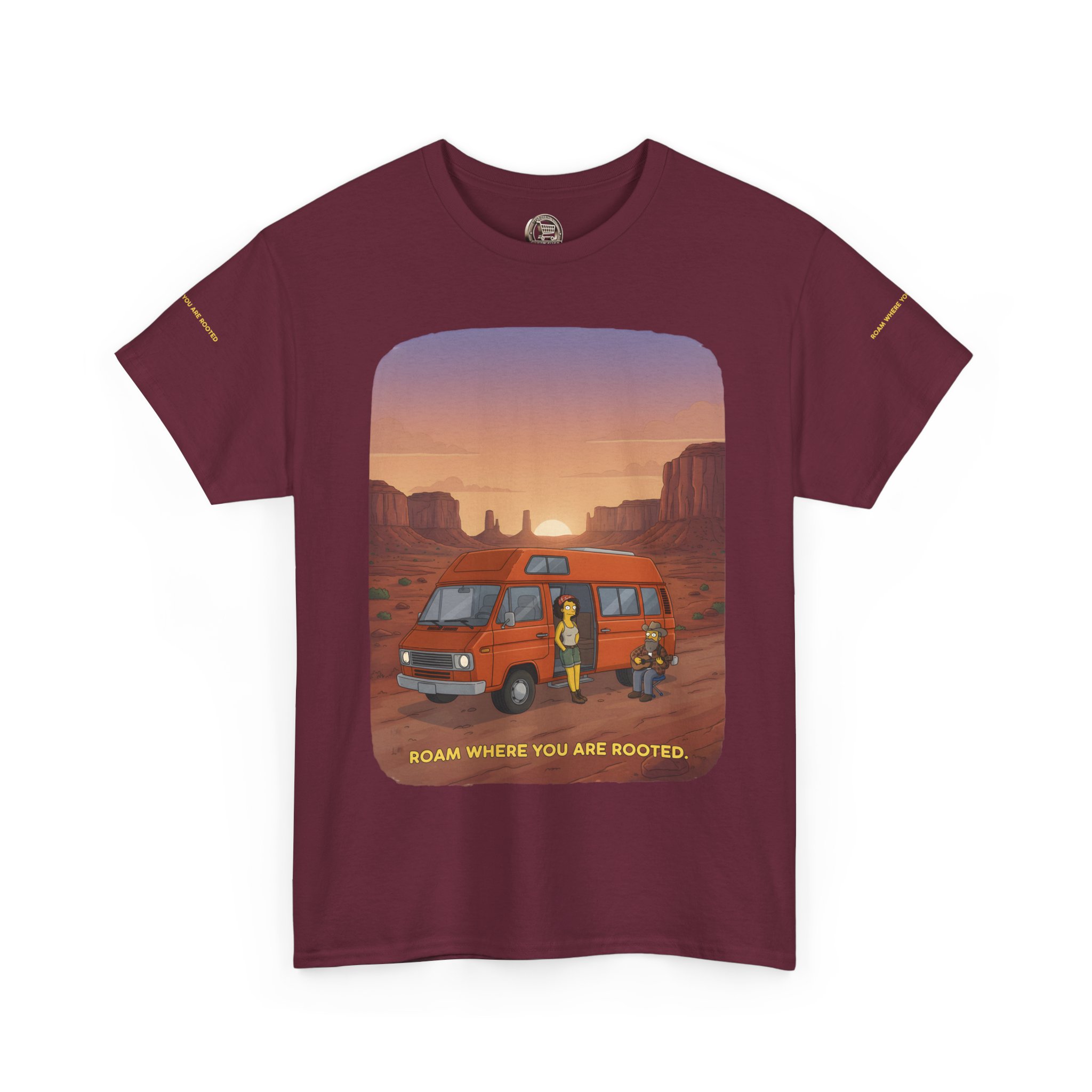 Unisex Heavy Cotton Tee — "Roam Where You Are Rooted" Design Sitcom-Line