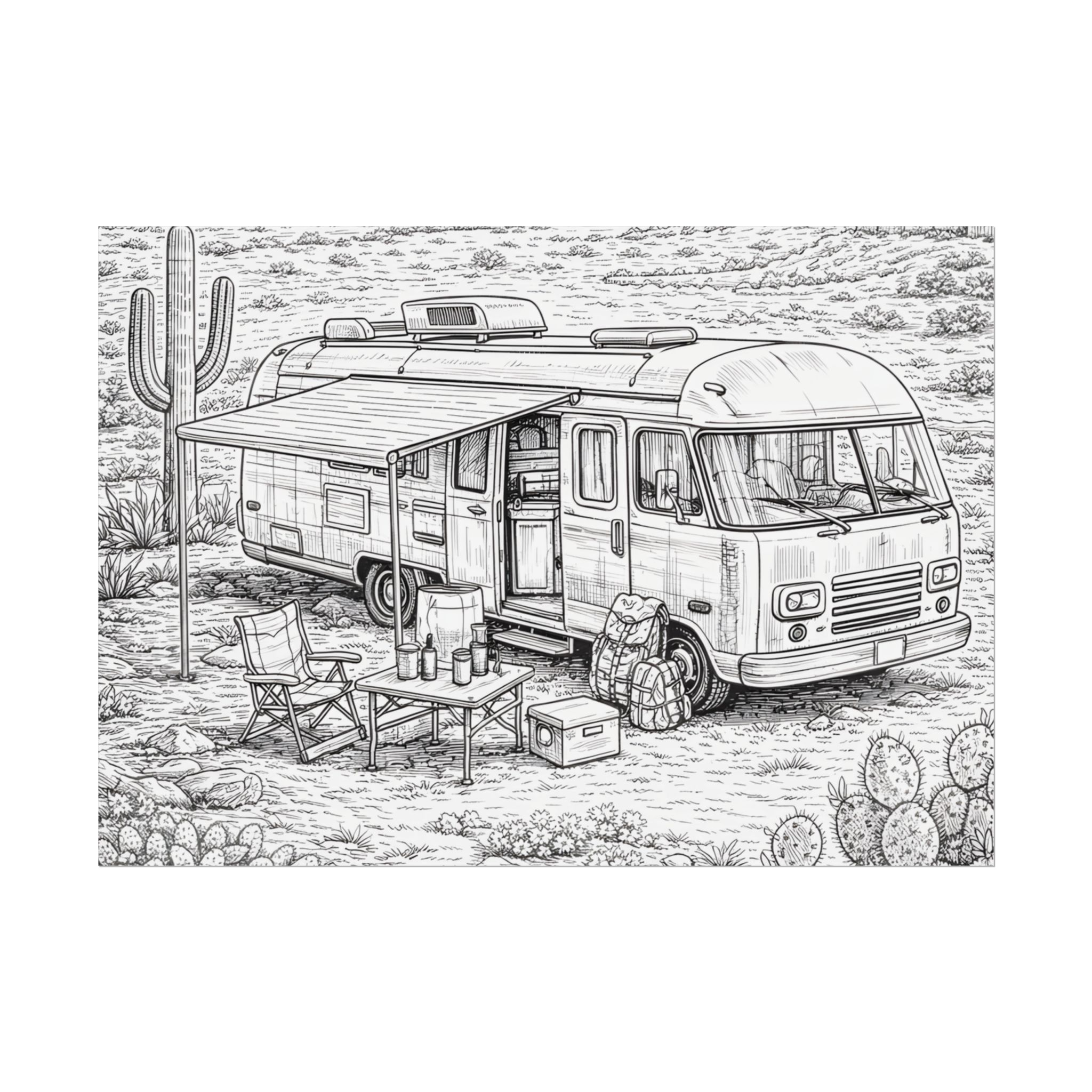 14177955524640296500_2048-1.jpeg Campervan Poster — Vintage RV Camping Landscape Wall Art