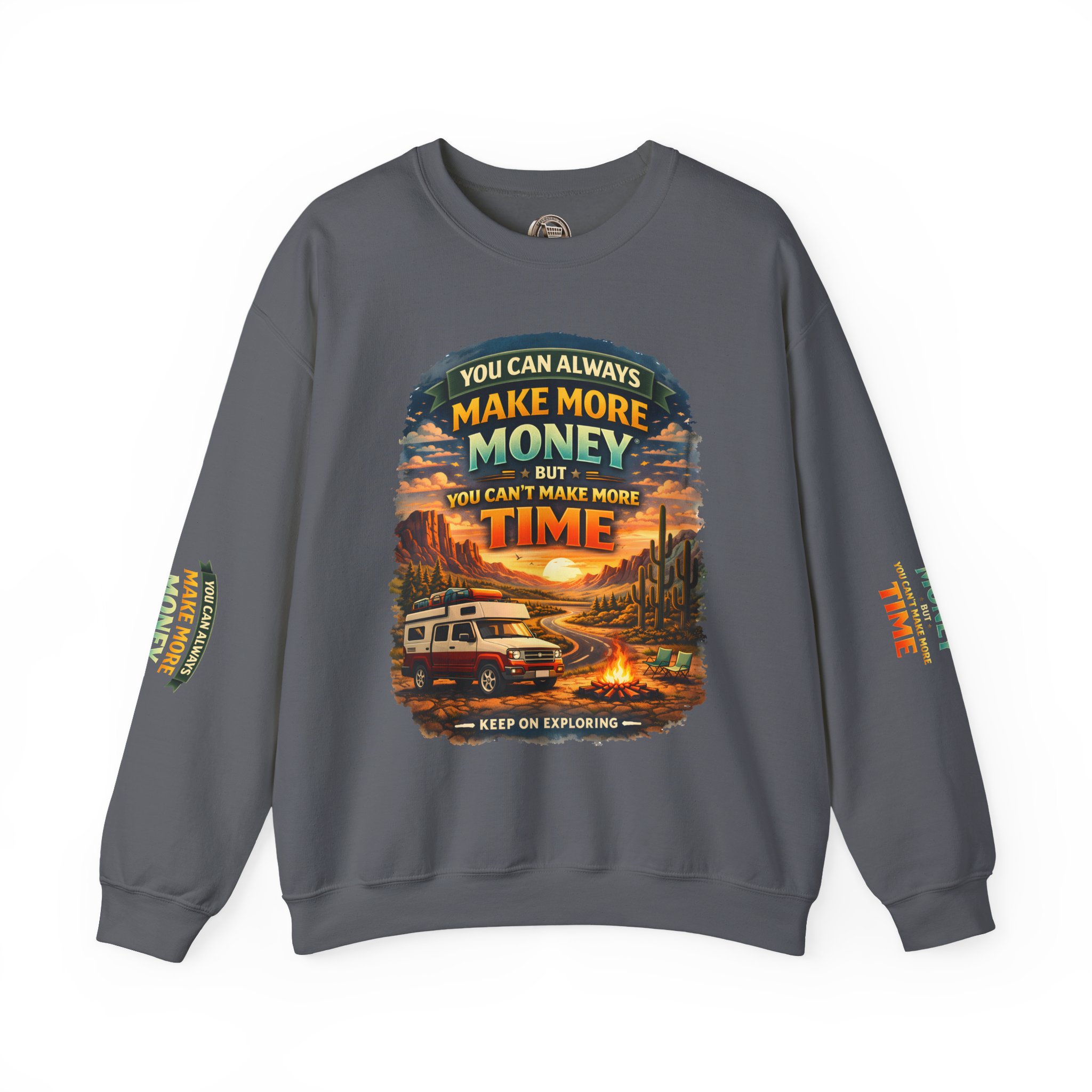 Unisex Heavy Blend™ Crewneck Sweatshirt — "You Can Always Make More Money" Design Scenic-Line