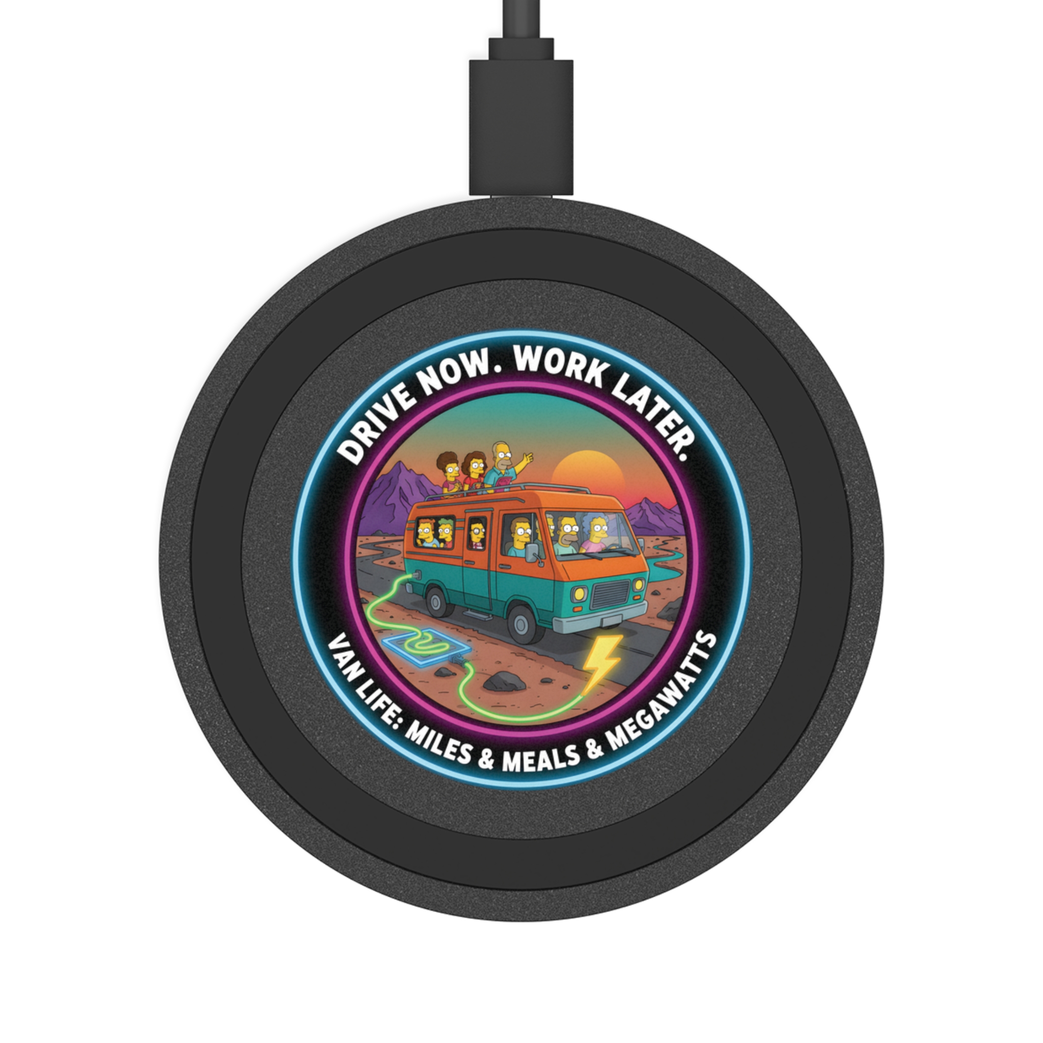 14178767017094236122_2048.jpeg Wireless Charging Pad — "Drive Now, Work Later" Simpsons Style Van Life Design