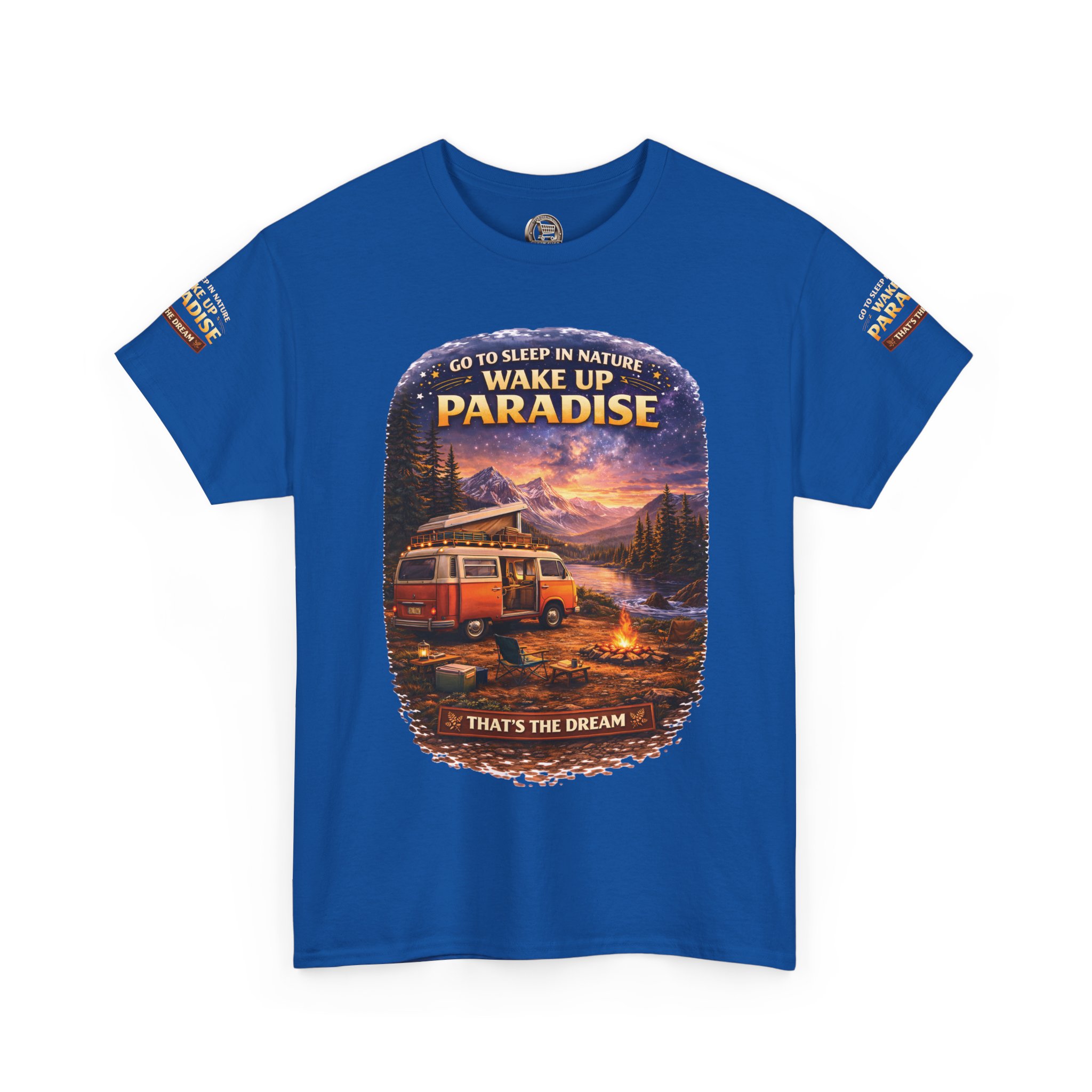 Unisex Heavy Cotton Tee — "Go Sleep In Nature" Design Scenic-Line