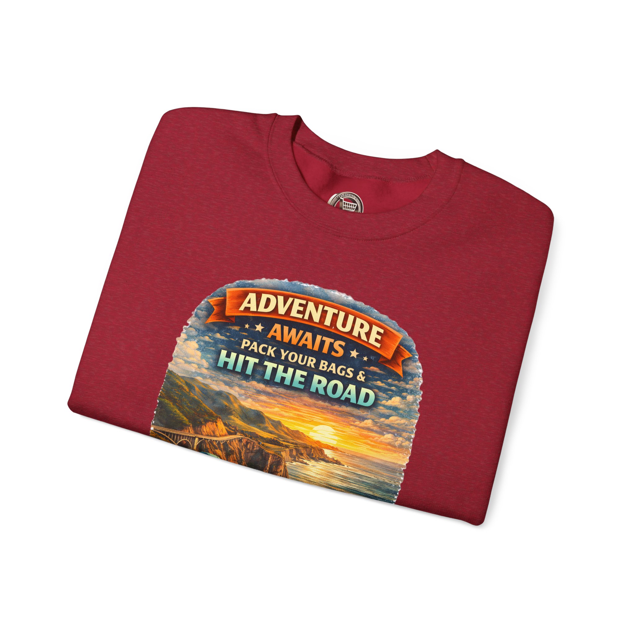 14180681515243633114_2048.jpeg Unisex Heavy Blend™ Crewneck Sweatshirt — "Adventure Awaits-Pack Your Bags" Design Scenic-Line