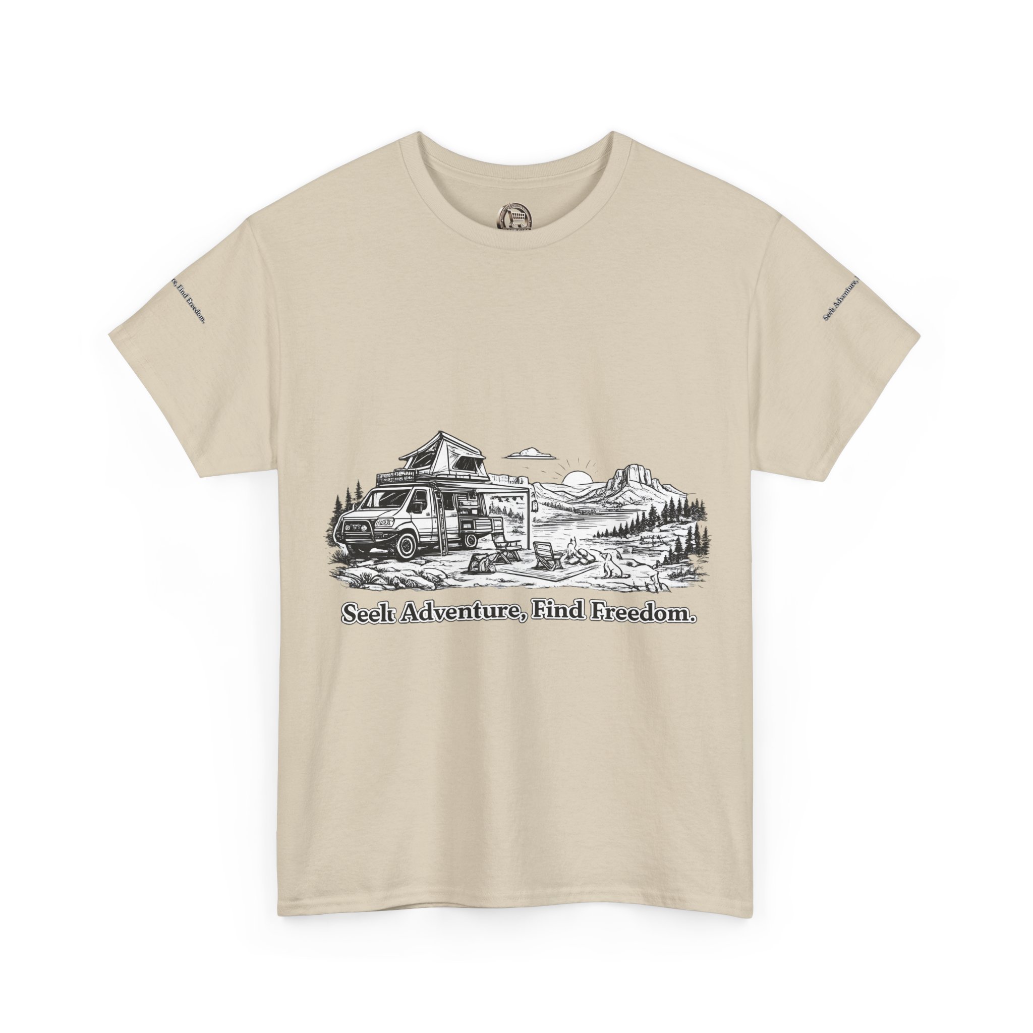 14198359076909529704_2048.jpeg Unisex Heavy Cotton Tee — "Seek Adventure, Find Freedom" Design Minimal-Line