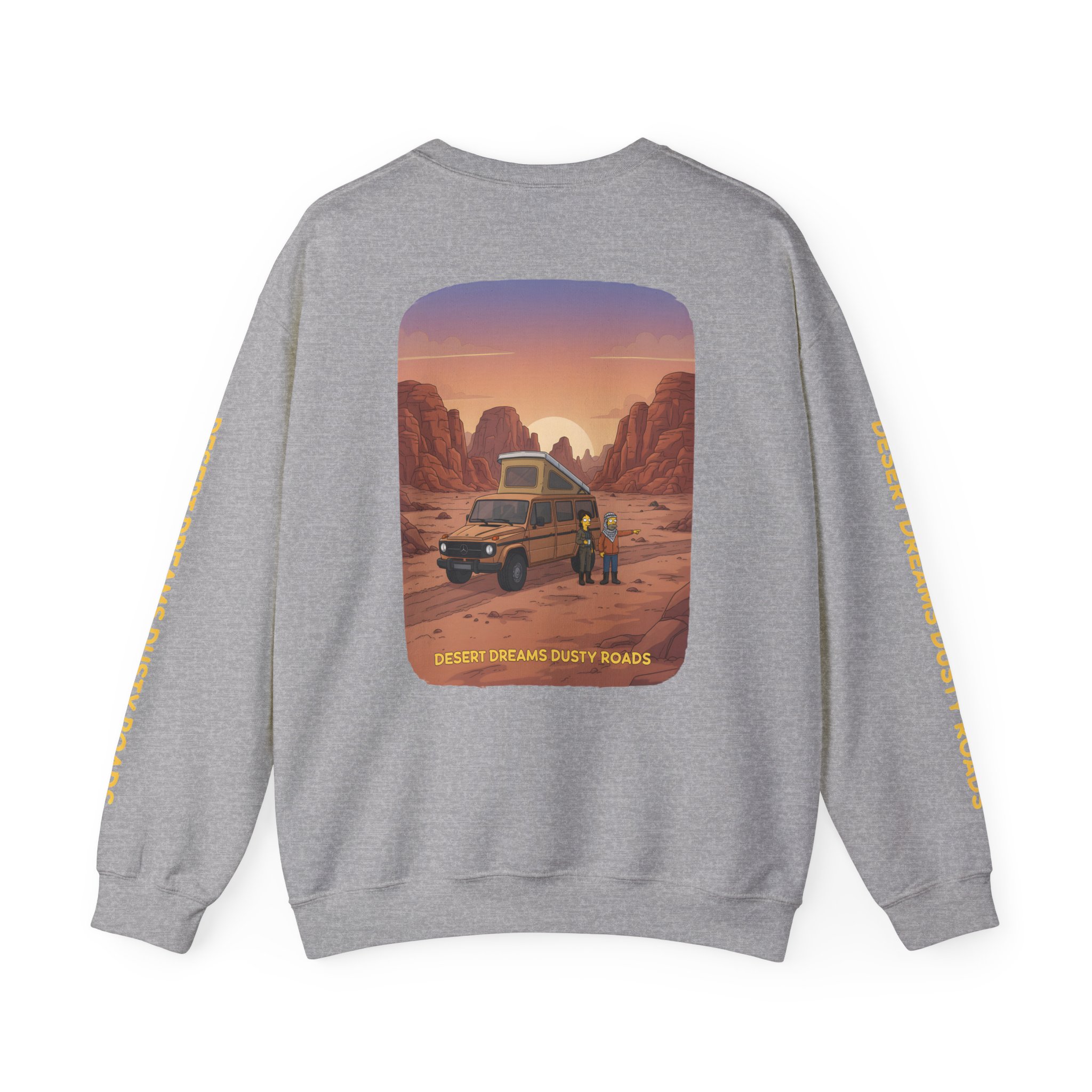 Unisex Heavy Blend™ Crewneck Sweatshirt — "Desert Dreams Dusty Roads" Design Sitcom-Line