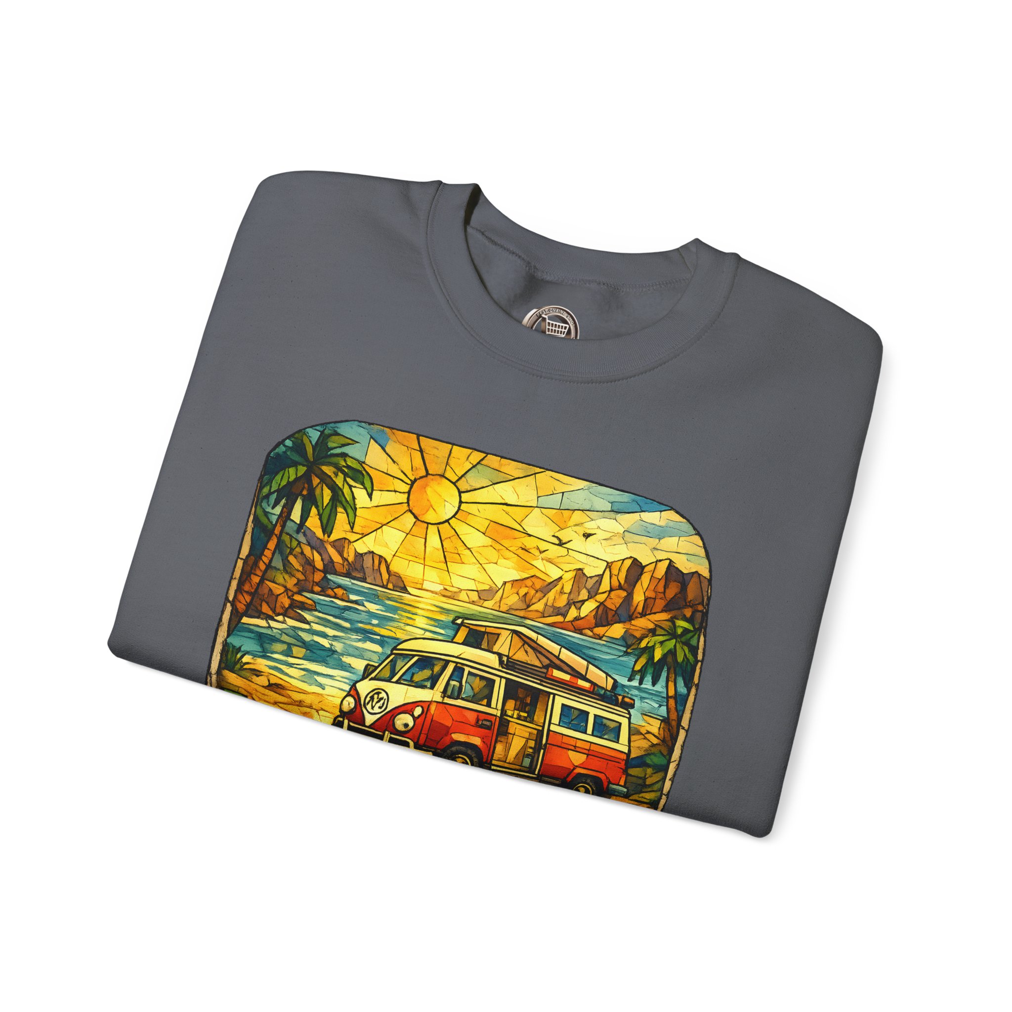 Unisex Heavy Blend™ Crewneck Sweatshirt — "Find Your Adventure" Design Cubic-Line