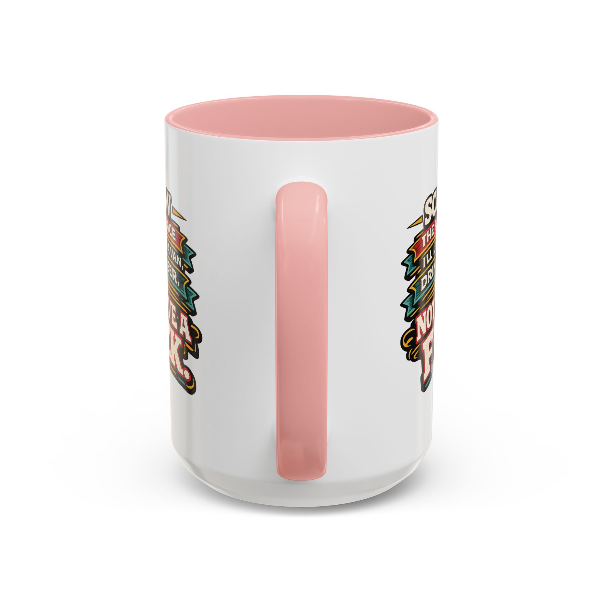 Accent Coffee Mug (11, 15oz) — "Screw The Rat Race" Design F**K-Line