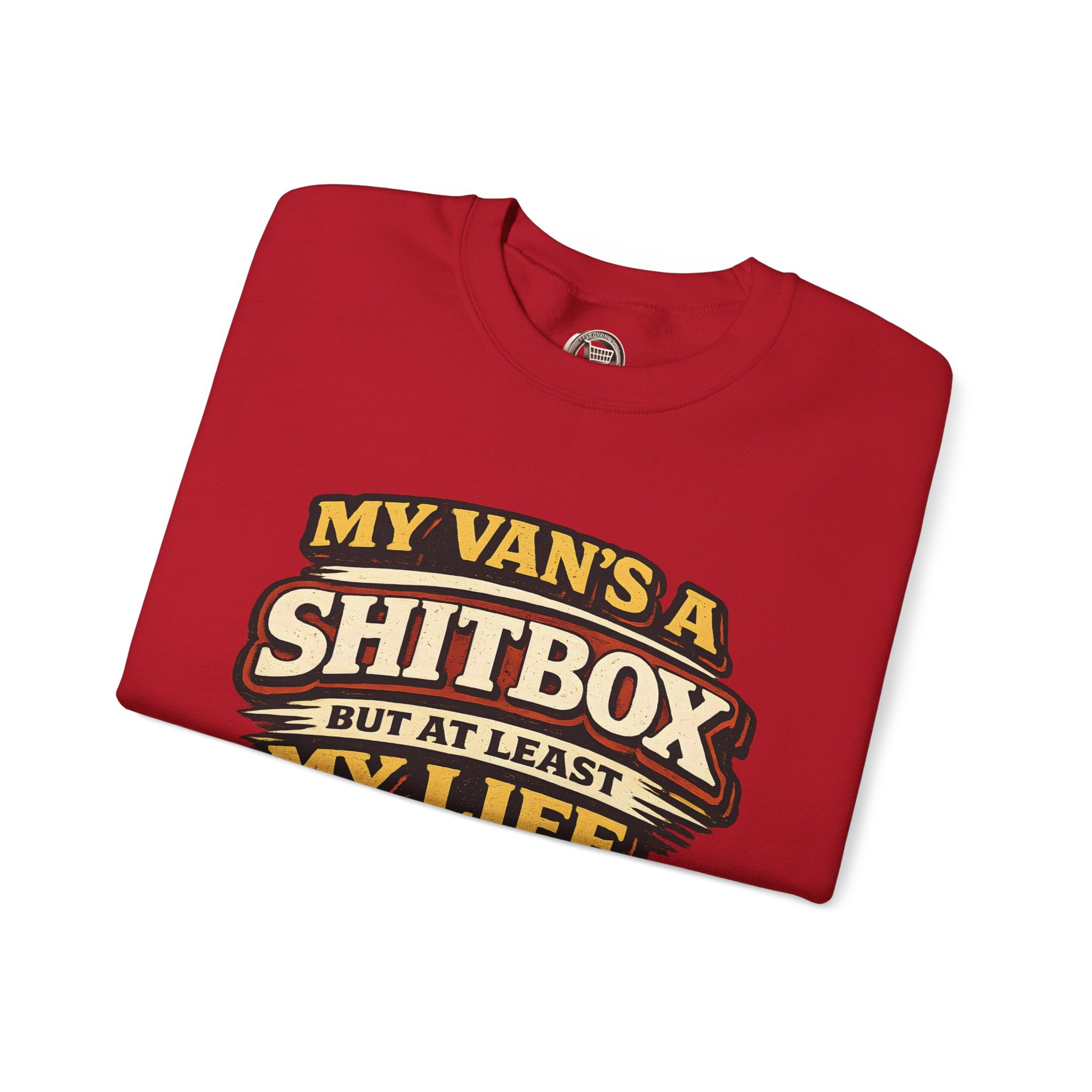 14211500188241273370_2048.jpeg Unisex Heavy Blend™ Crewneck Sweatshirt — "My Van`s A Shitbox" Design F**K-Line