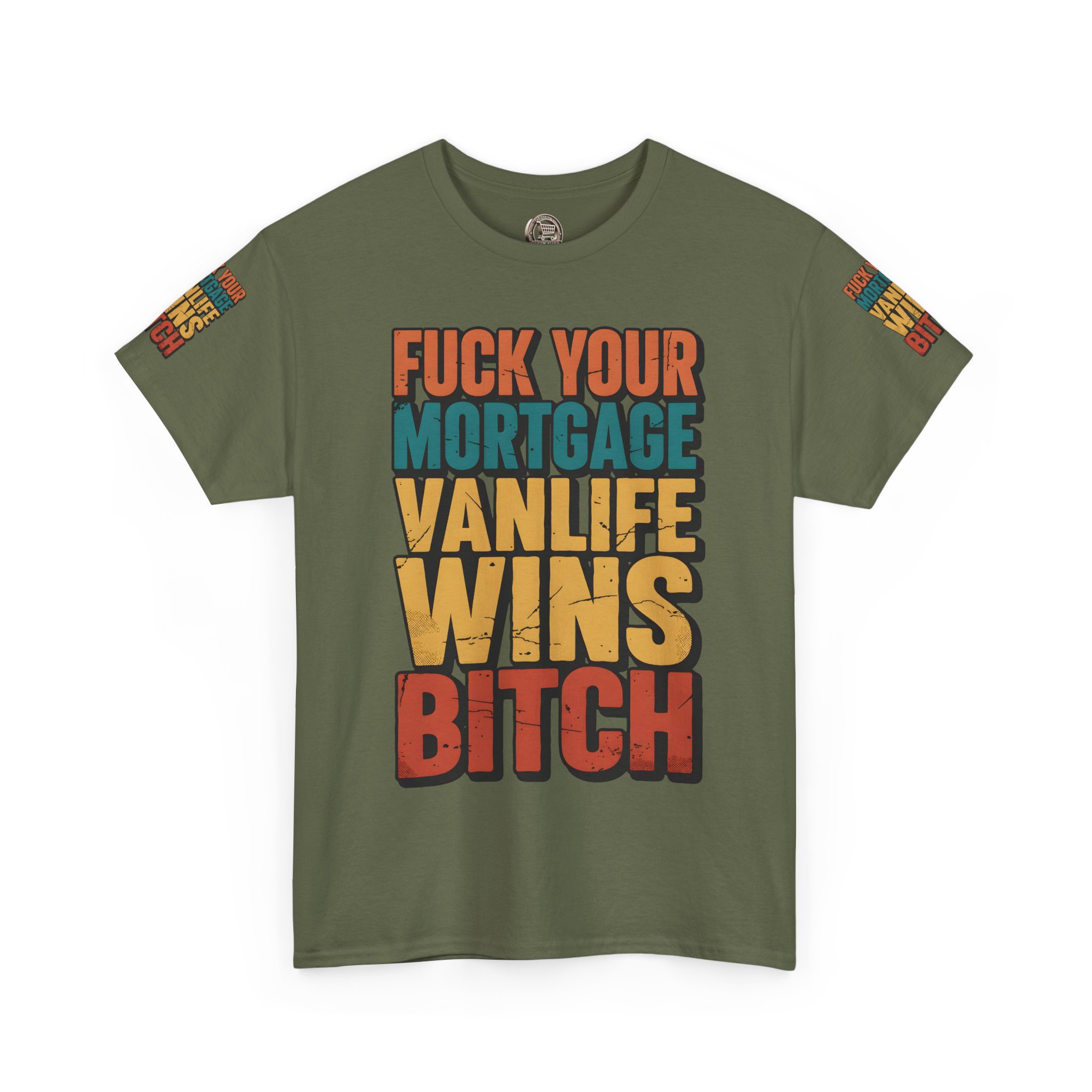 Unisex Heavy Cotton Tee — "Fuck Your Mortgage" Design F**K-Line