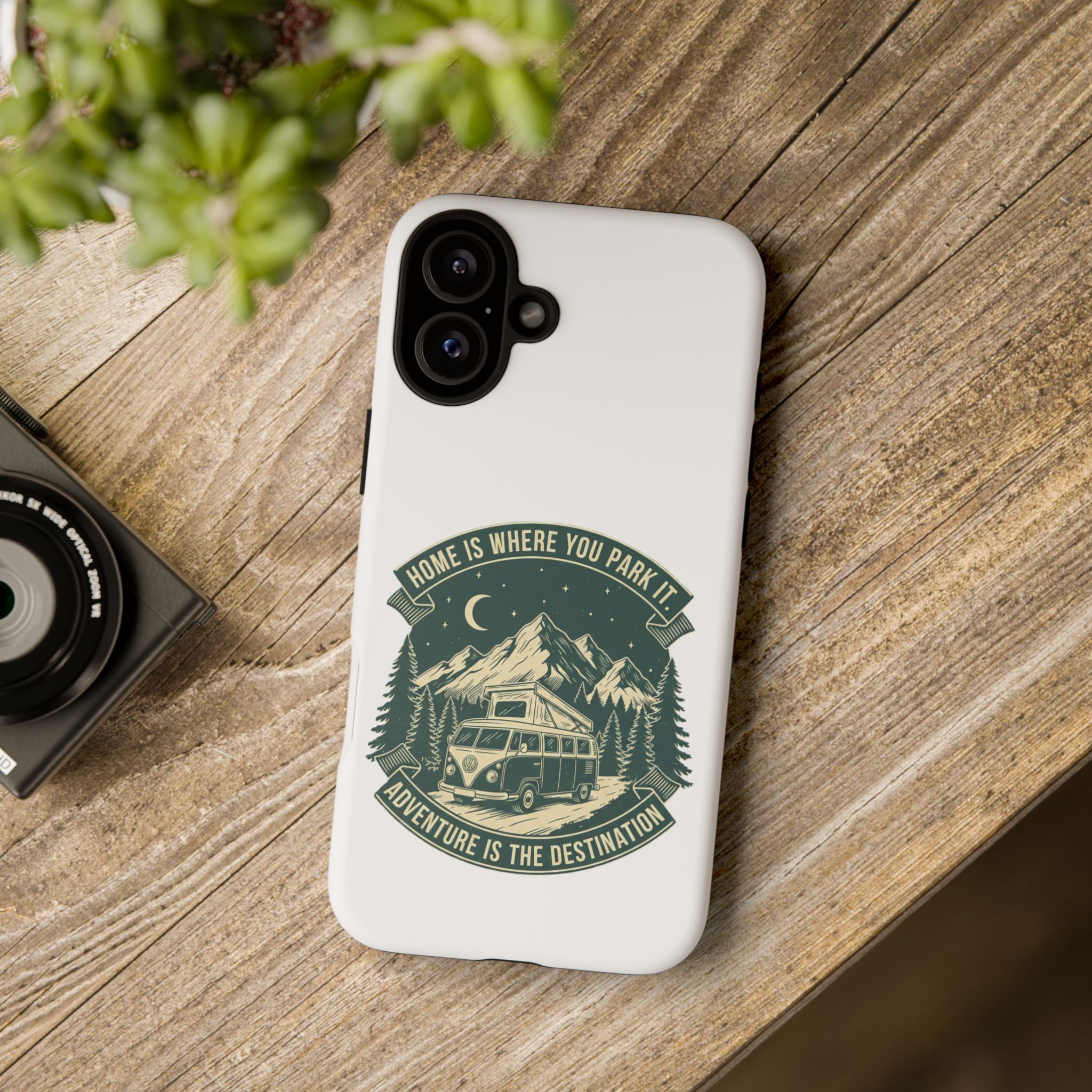Phone Case — "Home Is Where You Park It-Adventure is the destination" Camper Van Design