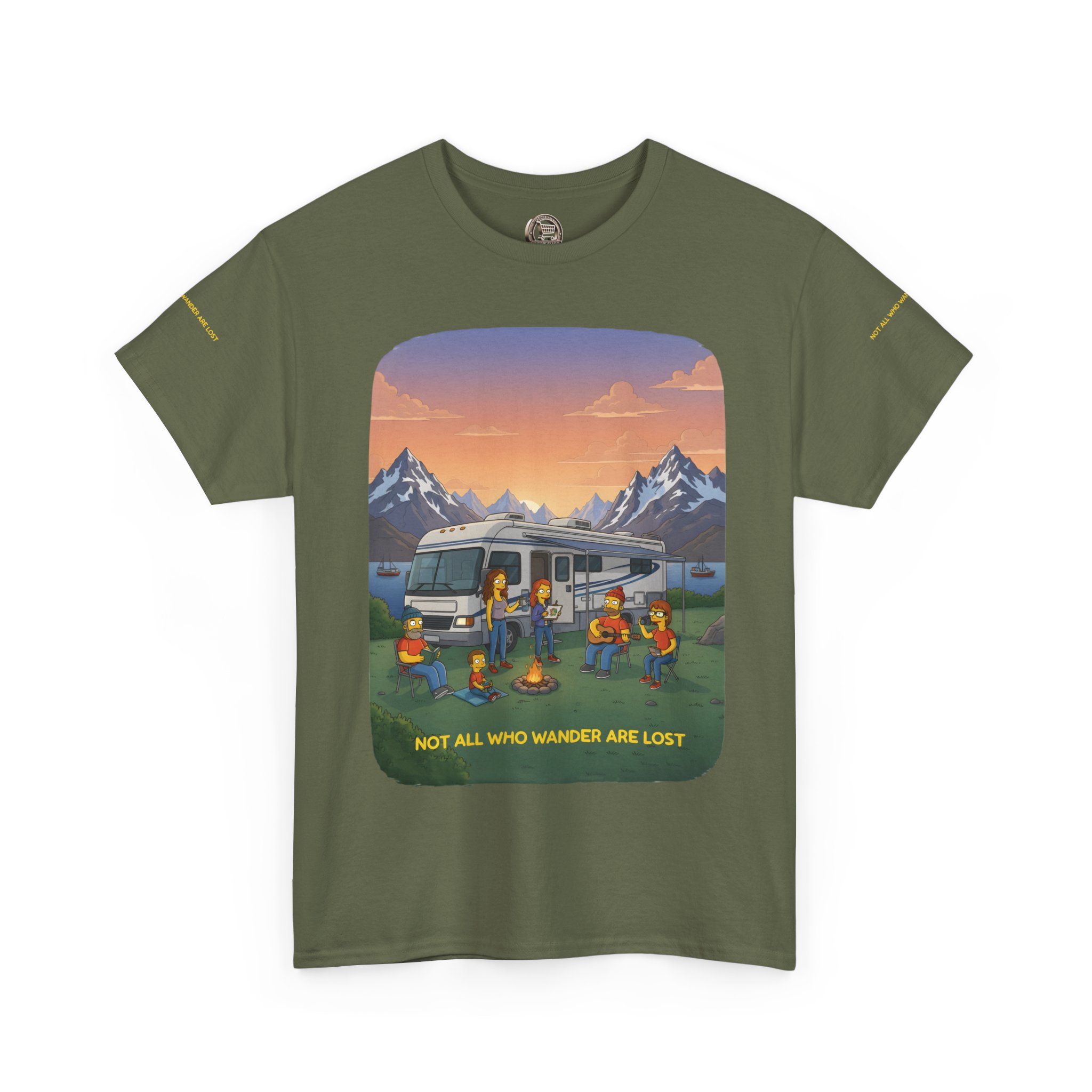 Unisex Heavy Cotton Tee — "Not All Who Wander Are Lost" Design Sitcom-Line