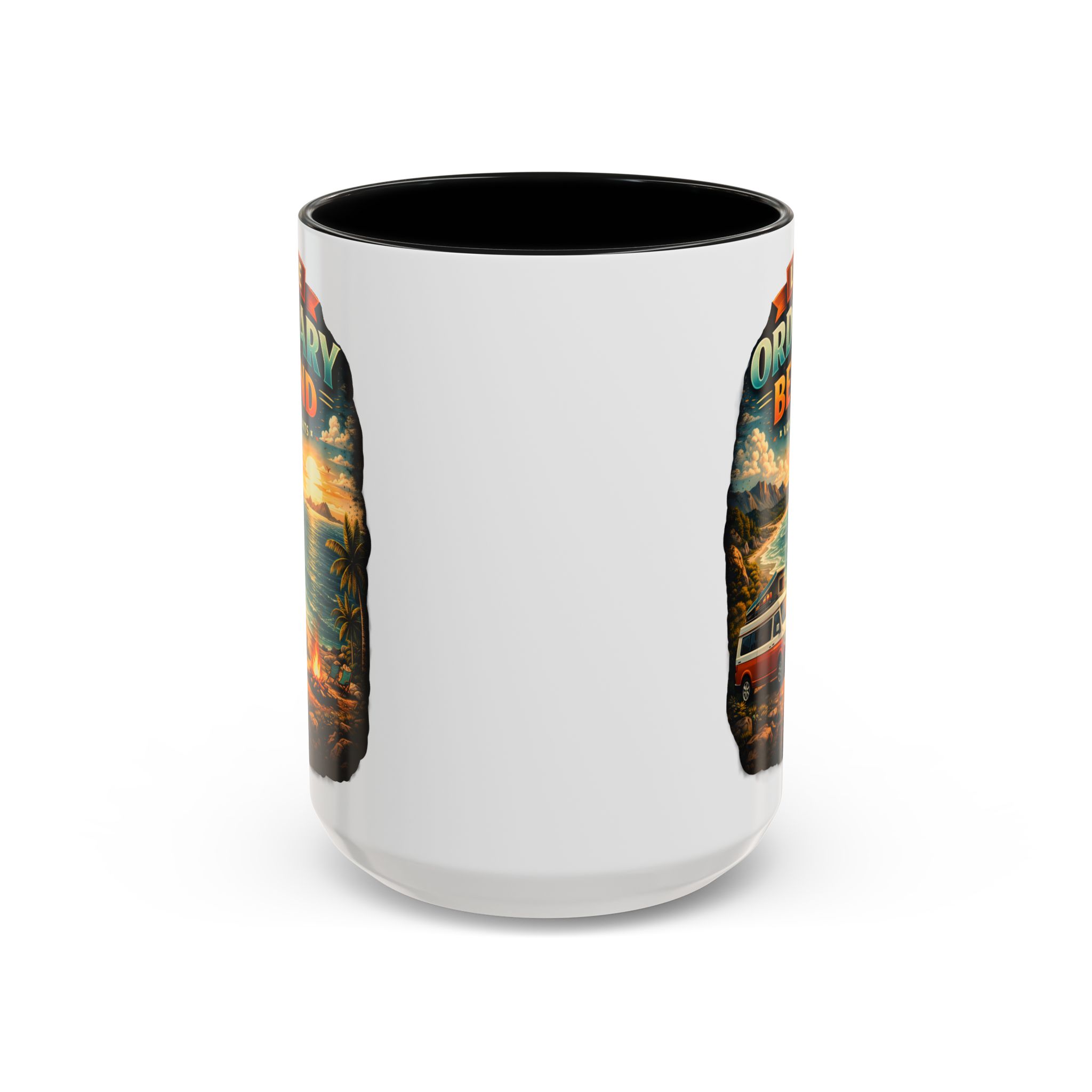 Accent Coffee Mug (11, 15oz) — "Leave Ordinary Behind" Design Scenic-Line