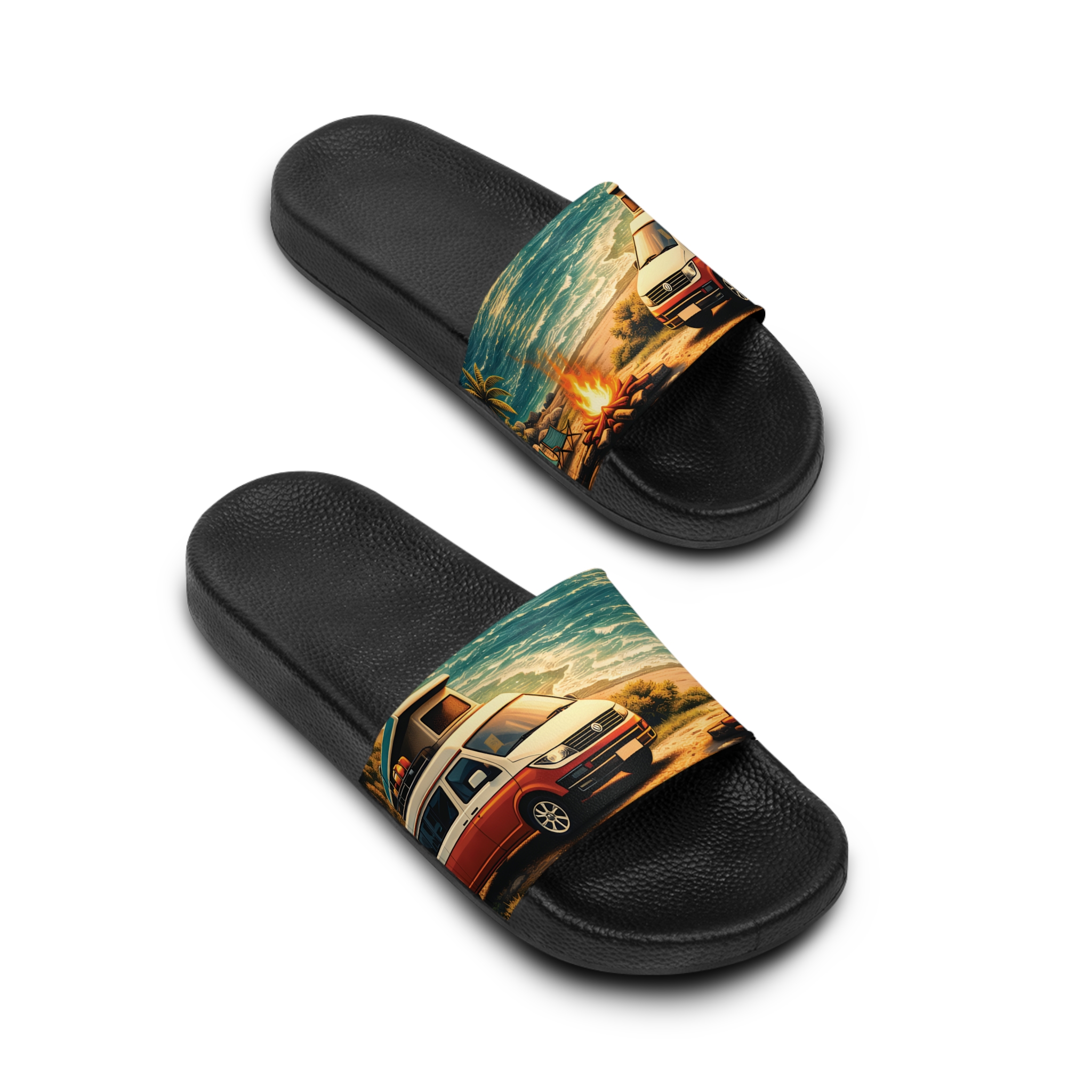 Women's Slide Sandals - Red Camper Slides (Scenic-Line)