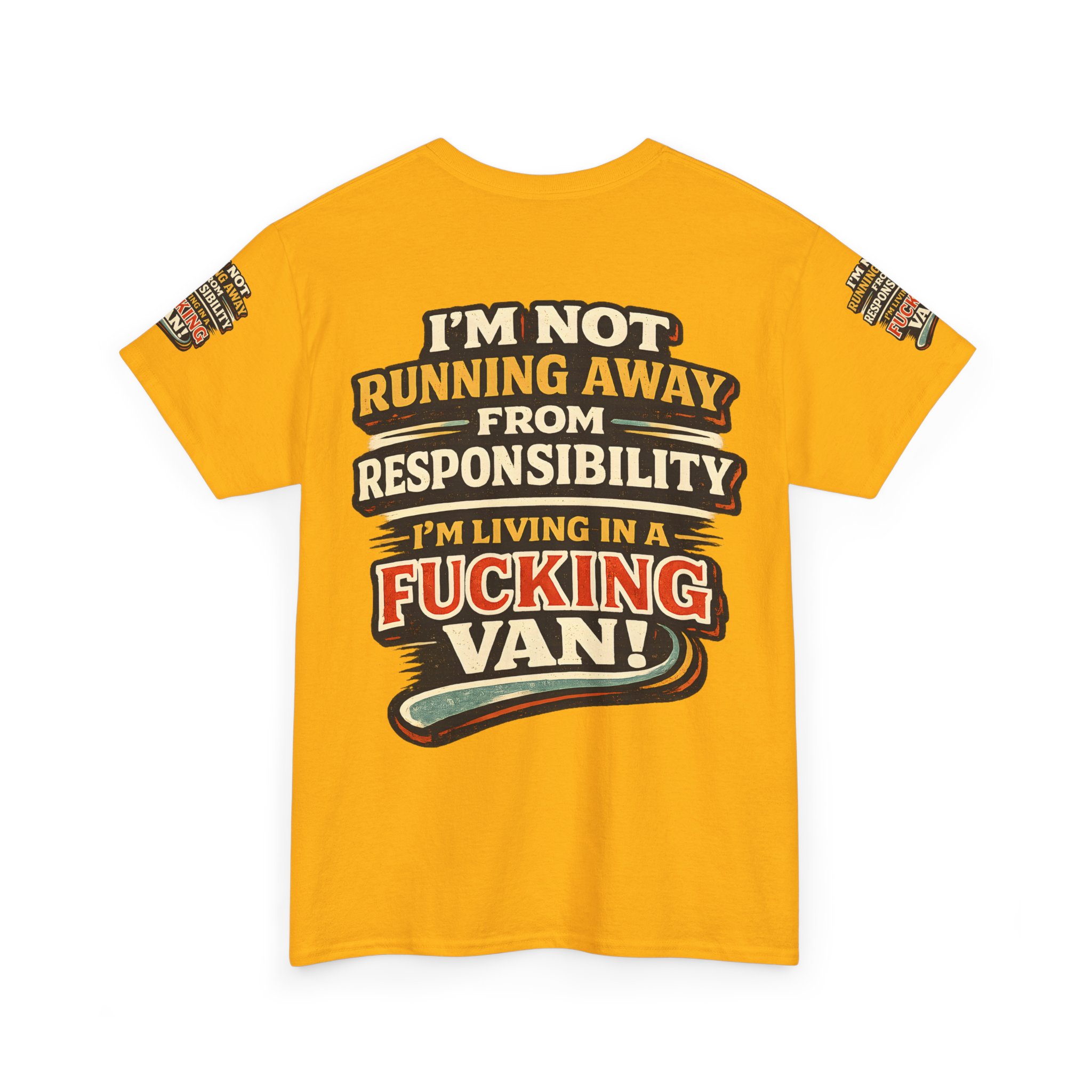Unisex Heavy Cotton Tee — "I`m Not running Away" Design F**K-Line