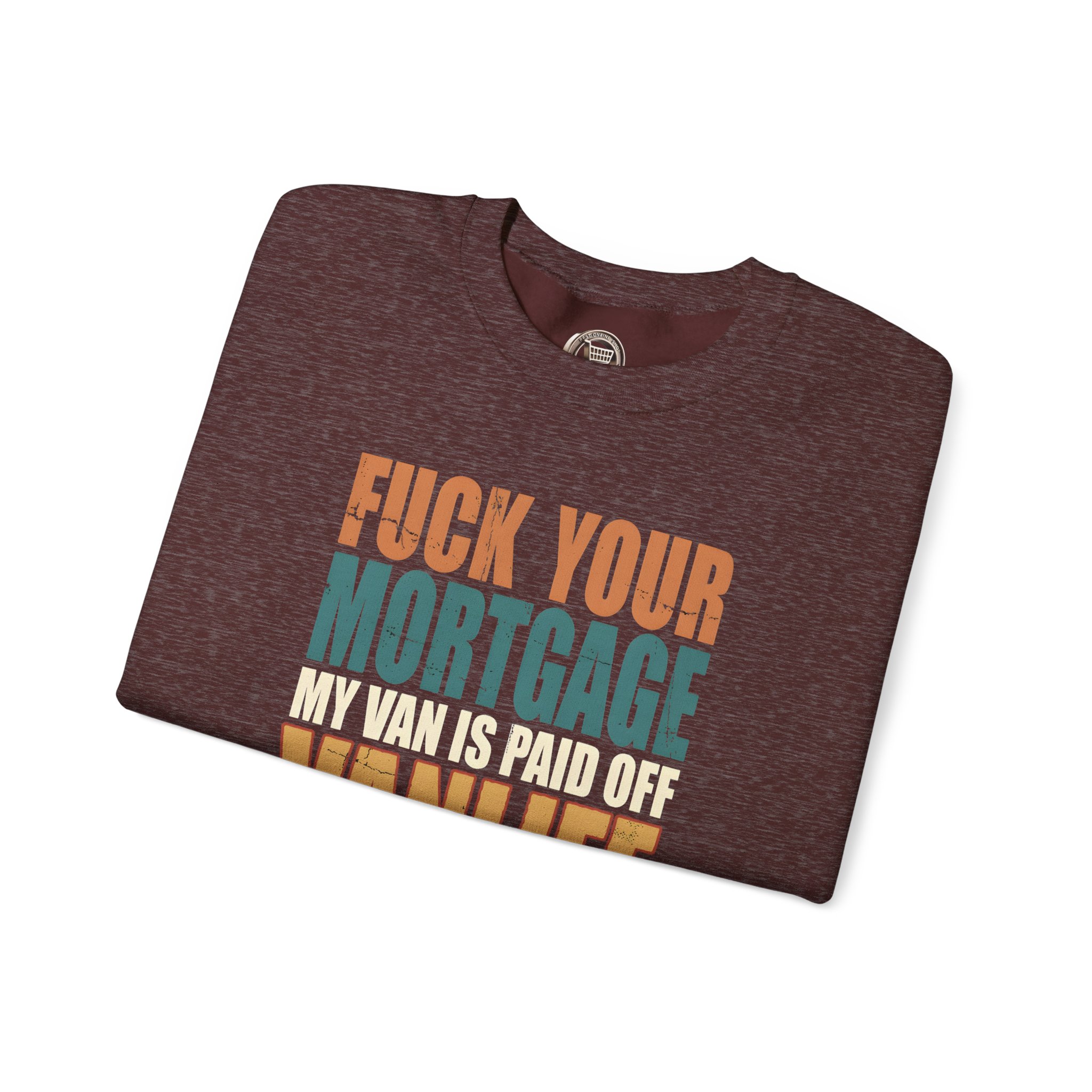 Unisex Heavy Blend™ Crewneck Sweatshirt — "Fuck Your Mortgage" Design F**K-Line