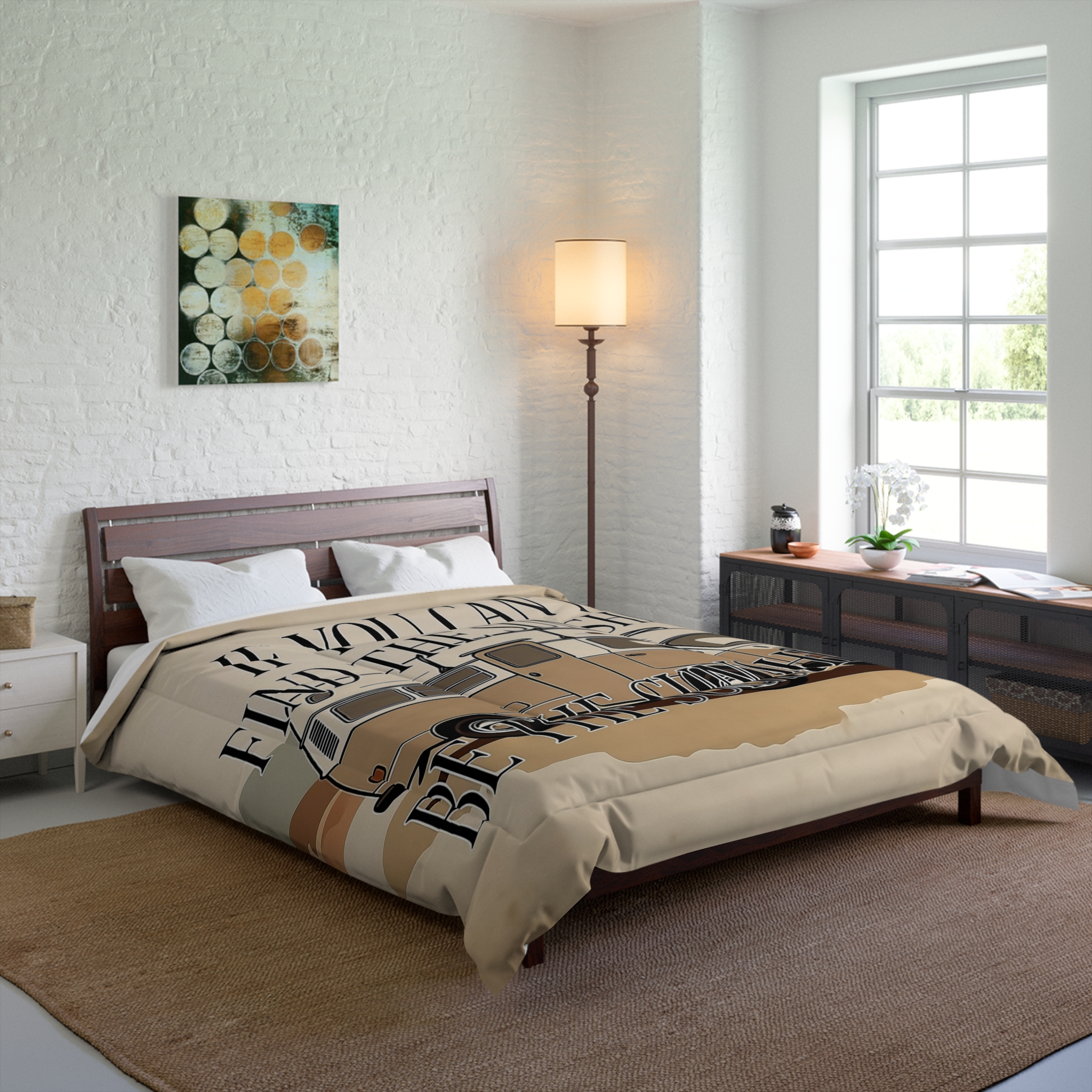 Comforter - "If You Can't Find the Sunshine, Be the Sunshine" Cozy Boho RV Bedding