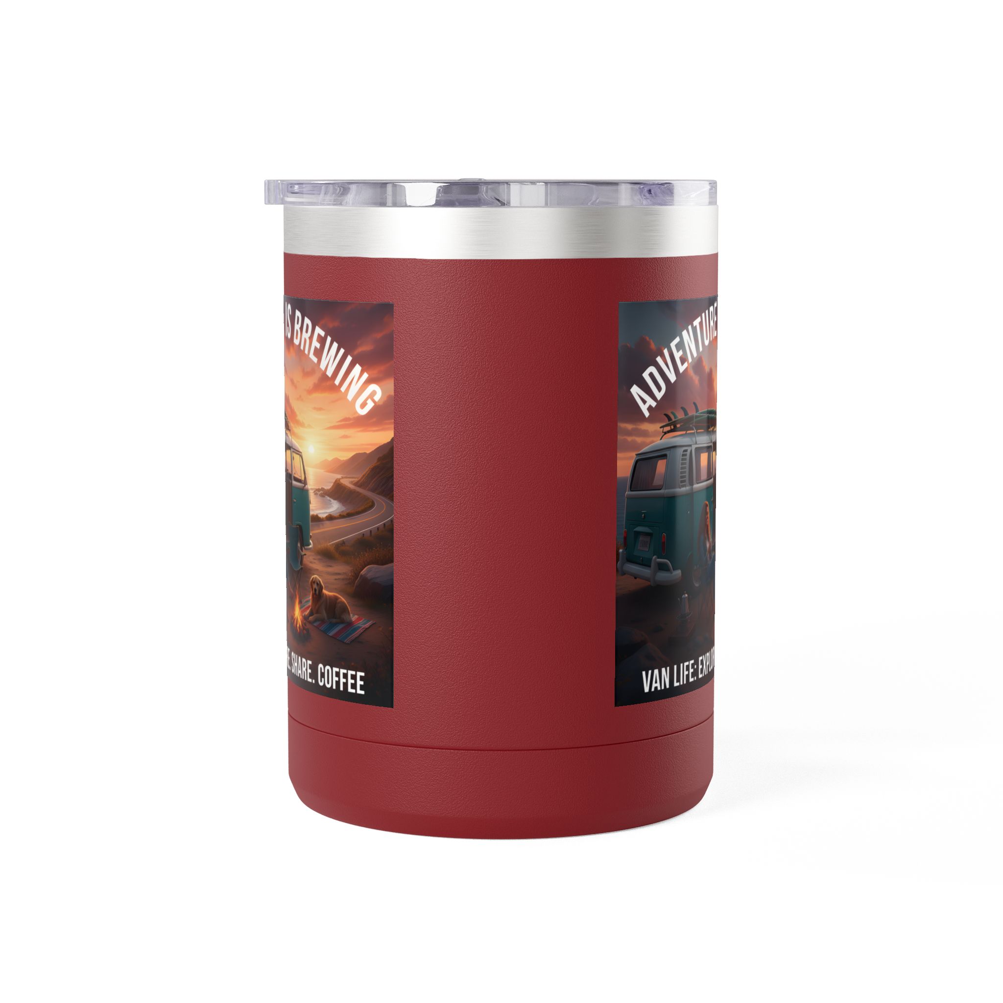 Coffee Mug Tumbler, 15oz-- "Adventure Is Brewing"