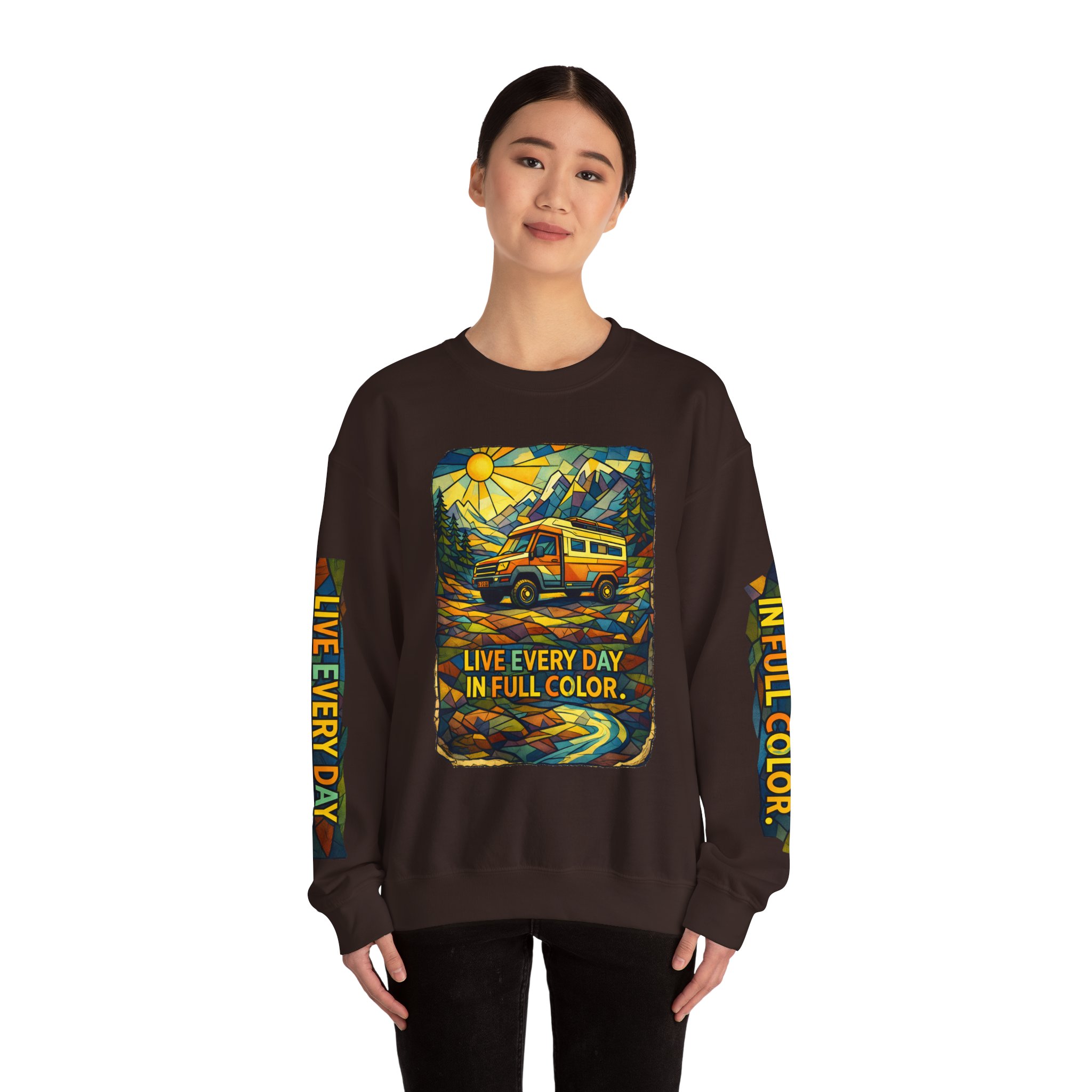 14270456153351235953_2048.jpeg Unisex Heavy Blend™ Crewneck Sweatshirt — "Live Every Day InFull Color" Design Cubic-Line