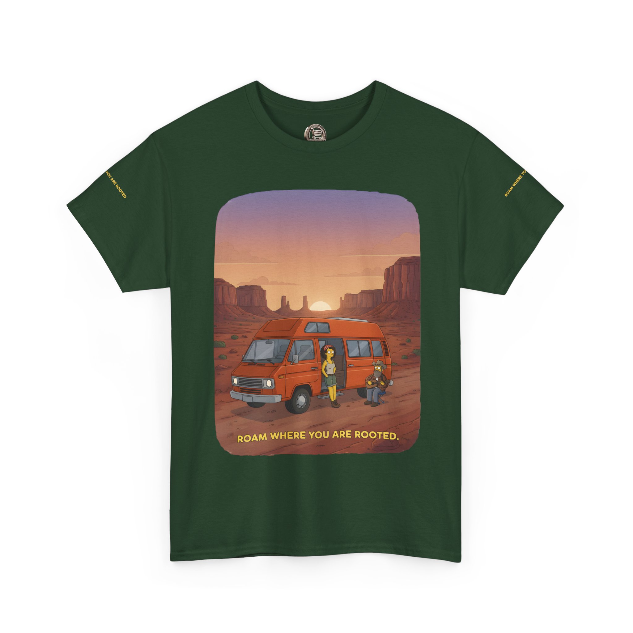 Unisex Heavy Cotton Tee — "Roam Where You Are Rooted" Design Sitcom-Line