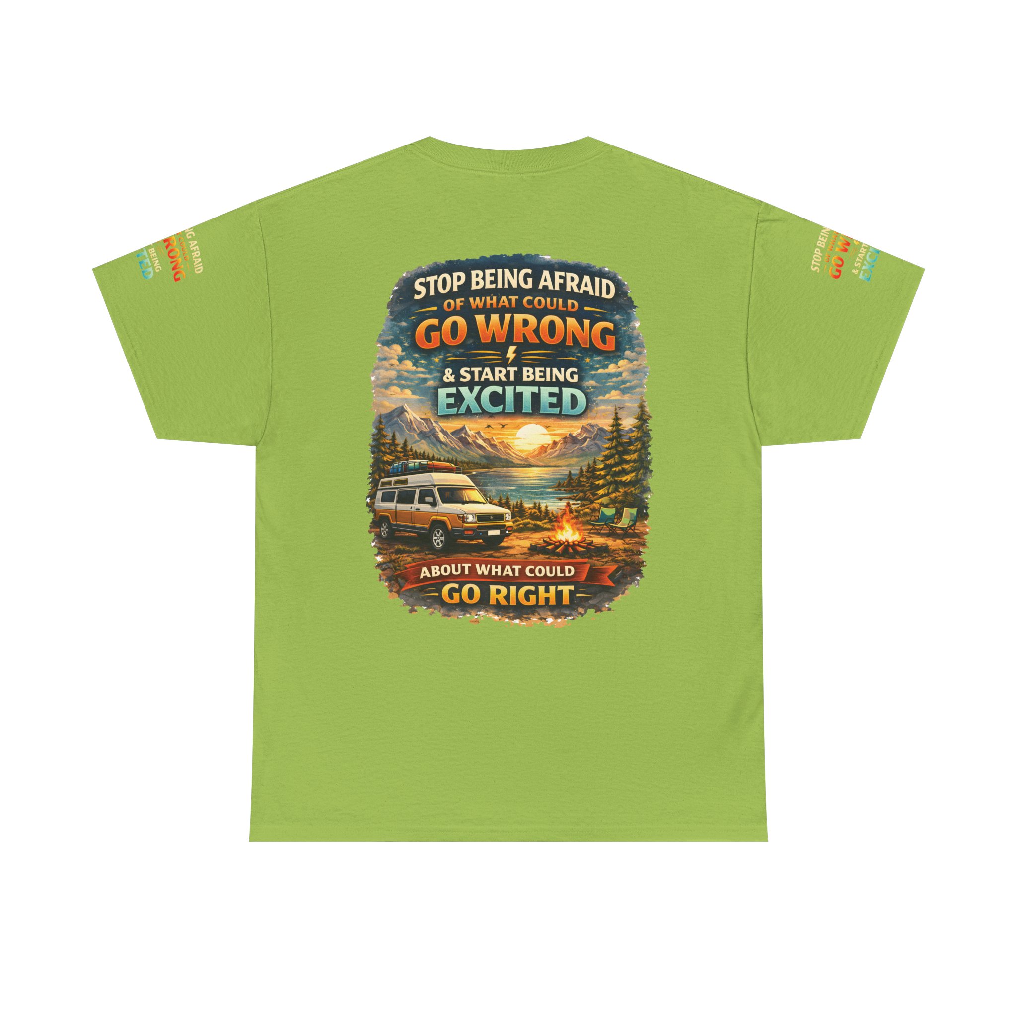 14275662518023217971_2048.jpeg Unisex Heavy Cotton Tee — "Stop Being Afraid Of What Could Go Wrong" Design Scenic-Line