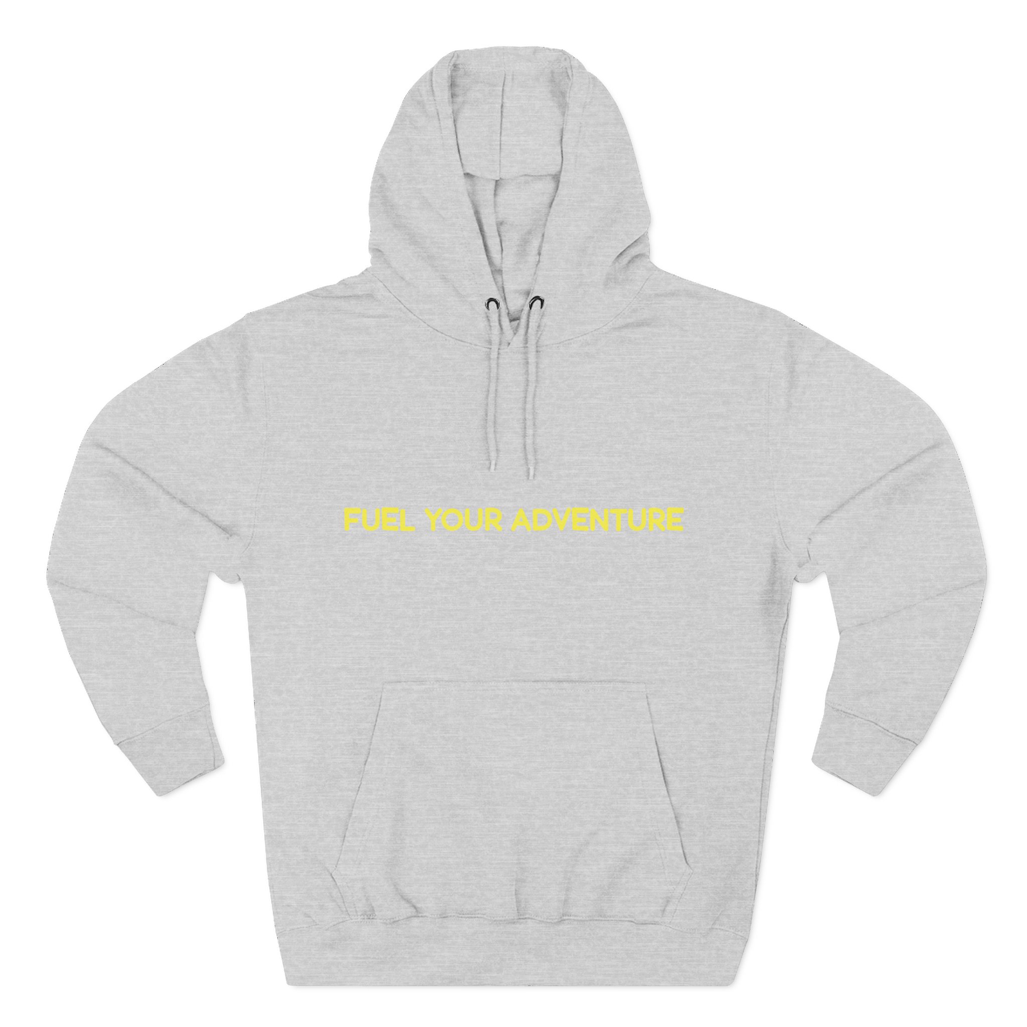 Three-Panel Fleece Hoodie - "Fuel Your Adventure" Design Sitcom-Line