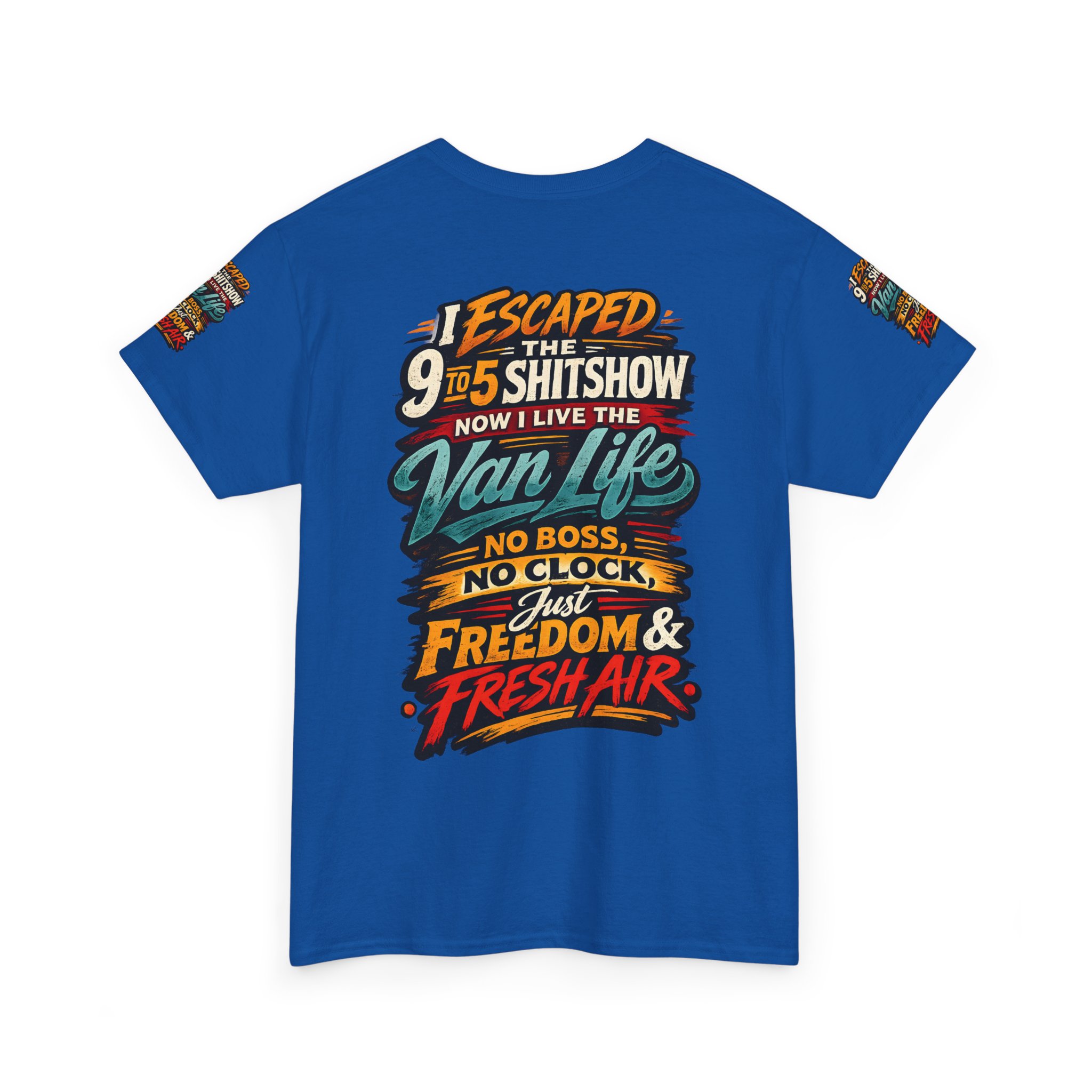 Unisex Heavy Cotton Tee — "I Escaped The 9 To 5" Design F**K-Line