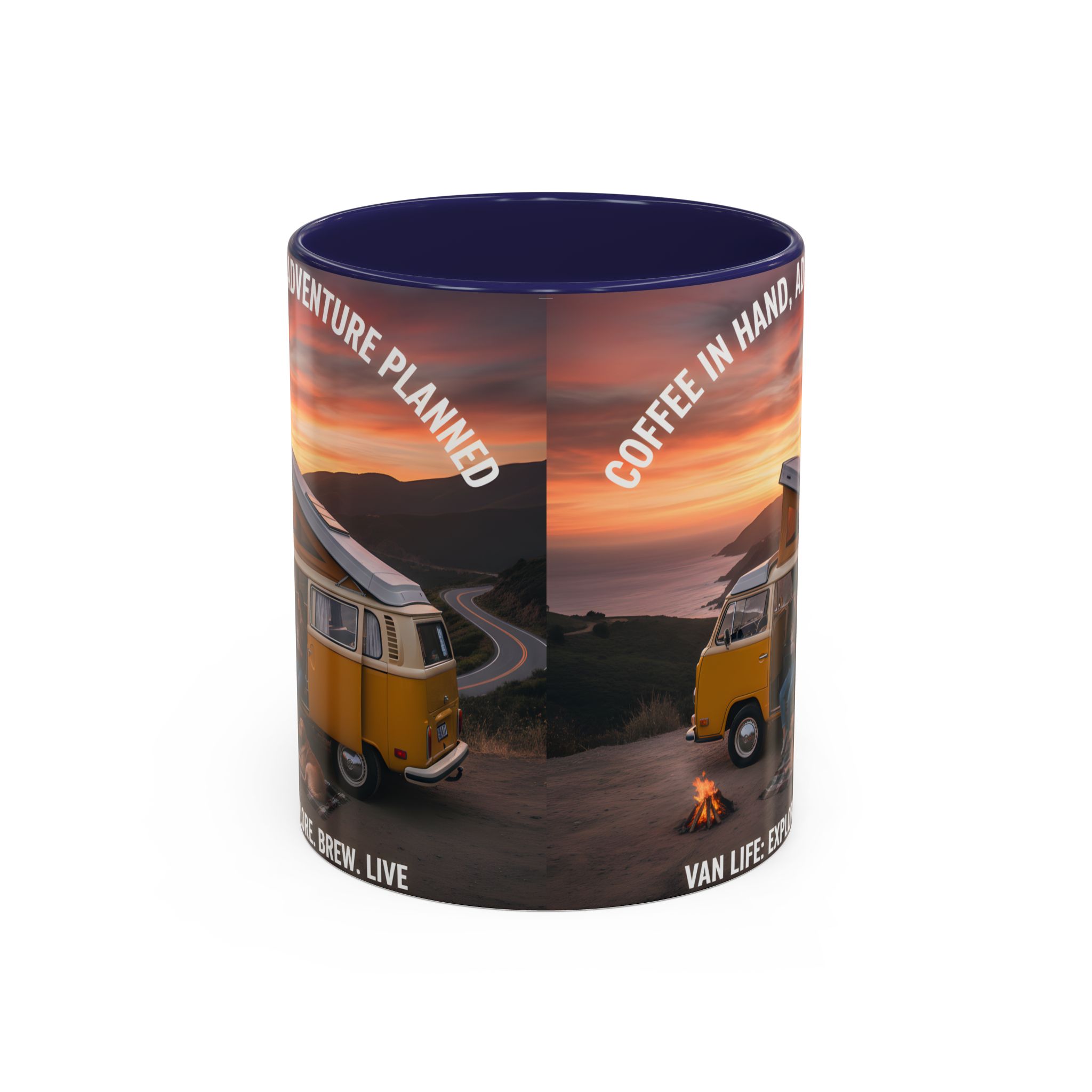 Accent Coffee Mug (11, 15oz) - "Coffee in Hand, Adventure Planned"