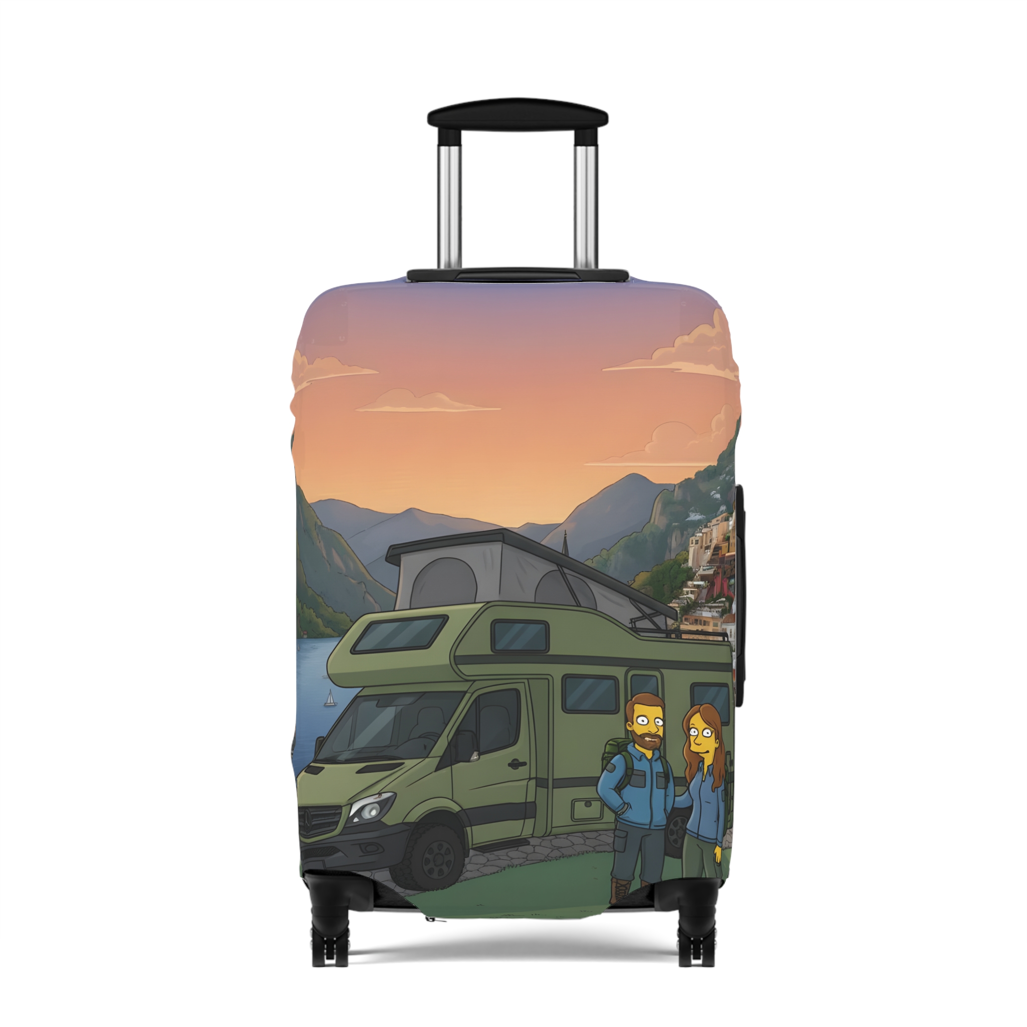 14299473653600801759_2048.jpeg Luggage Cover — Adventure Camper Sketch Travel Suitcase(Design Sitcom-Line)