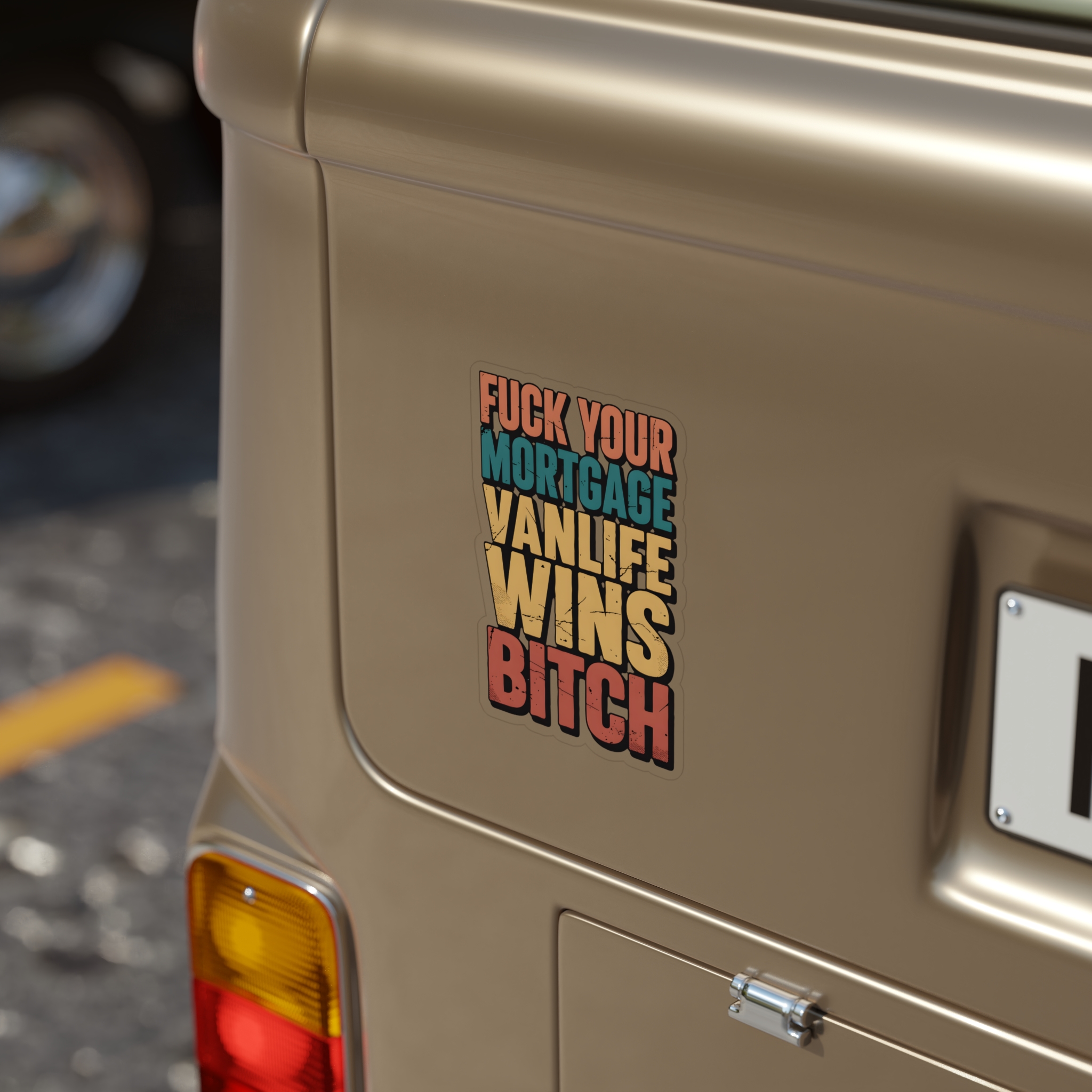 Transparent Outdoor Stickers – "Fuck Your Mortgage" Design F**K-Line