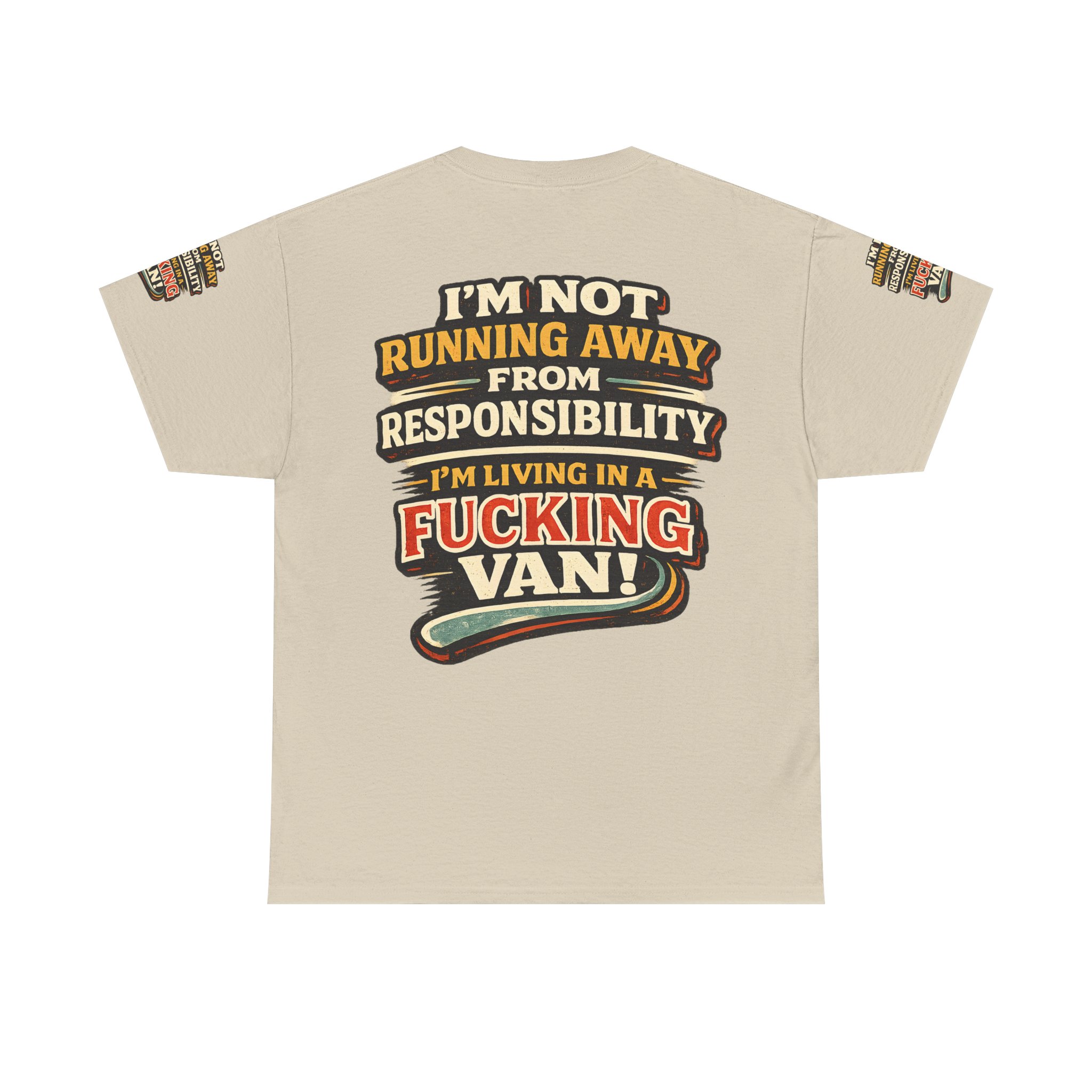 Unisex Heavy Cotton Tee — "I`m Not running Away" Design F**K-Line