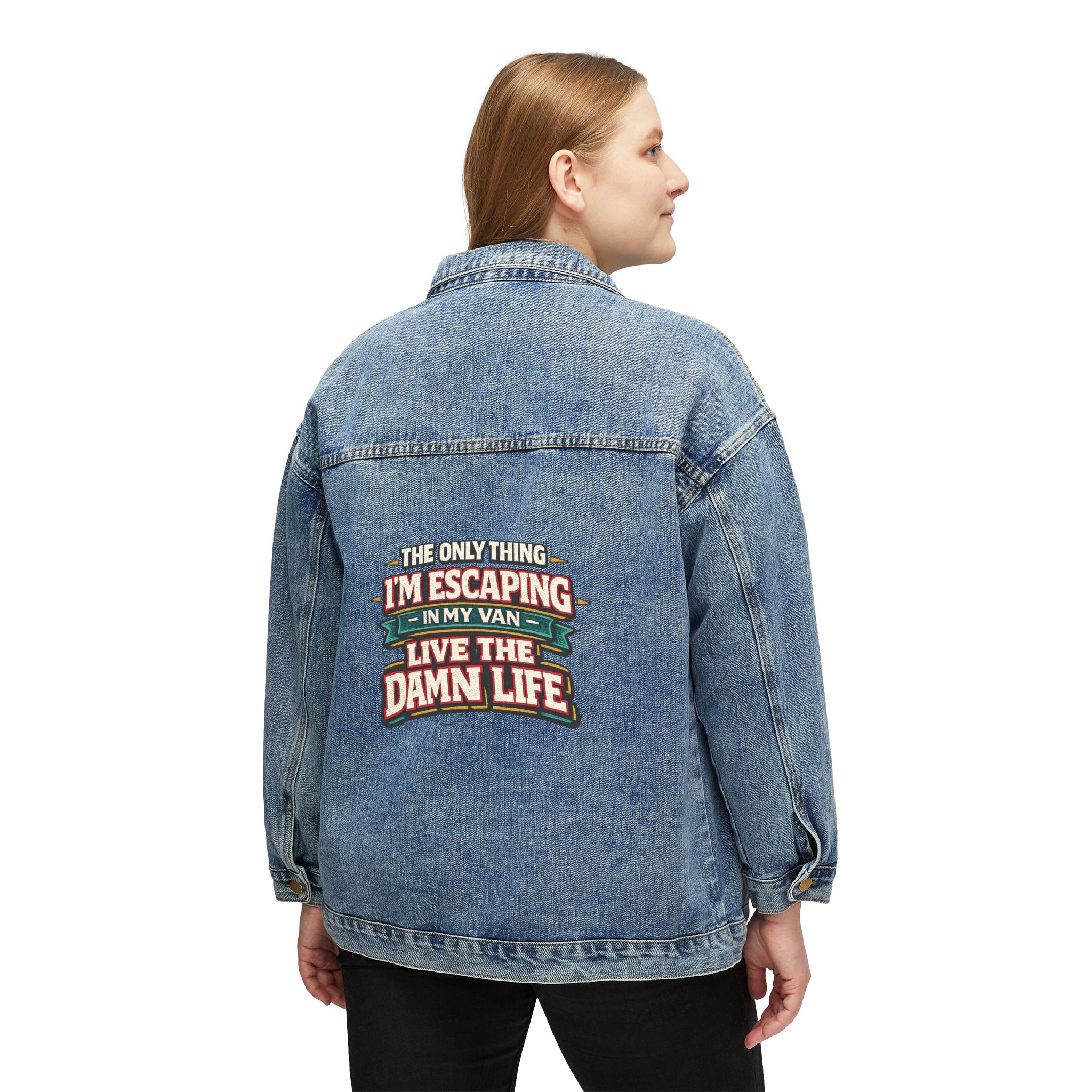 Women's Denim Jacket — "The Only Thing I´m Escaping" Design F**K-Line