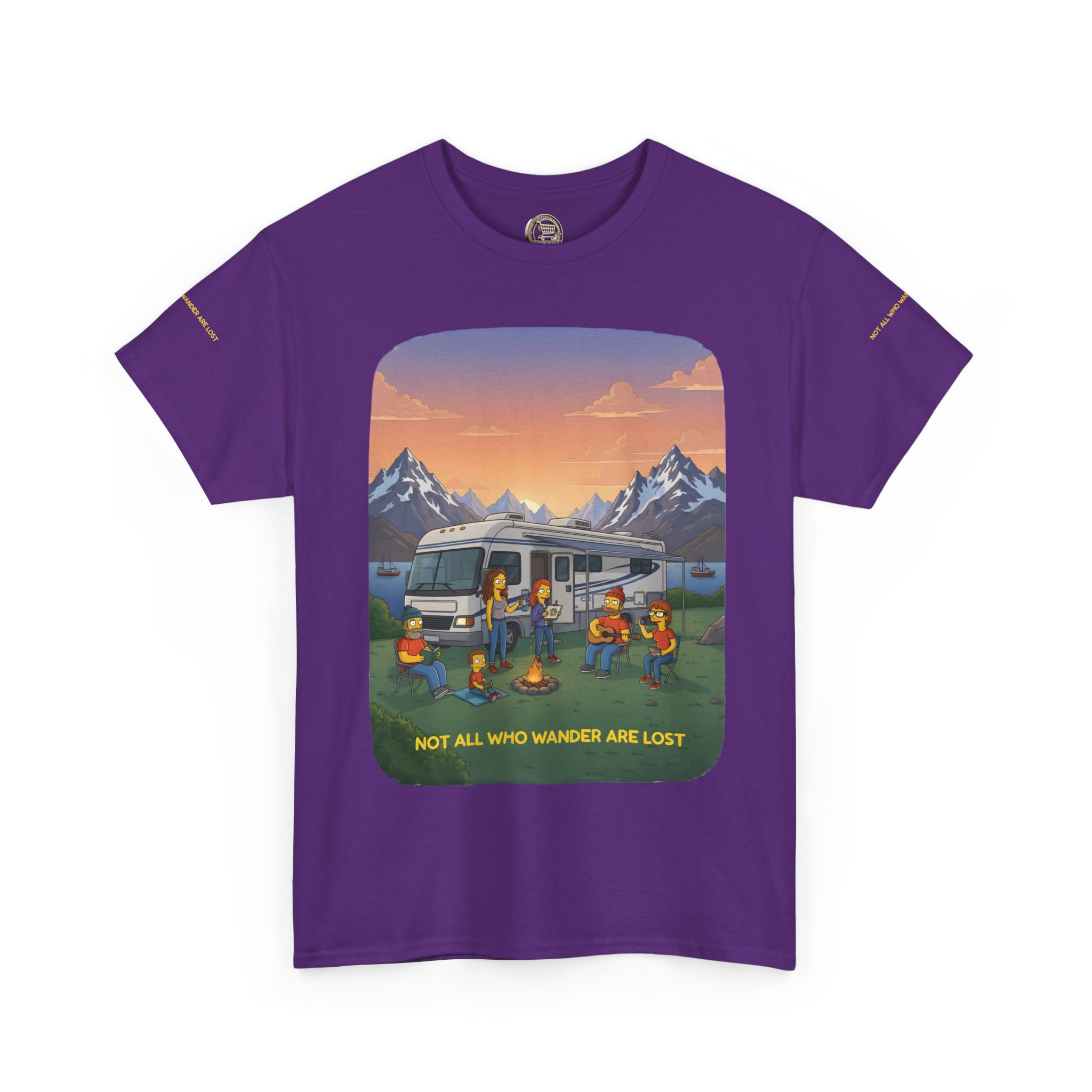 Unisex Heavy Cotton Tee — "Not All Who Wander Are Lost" Design Sitcom-Line